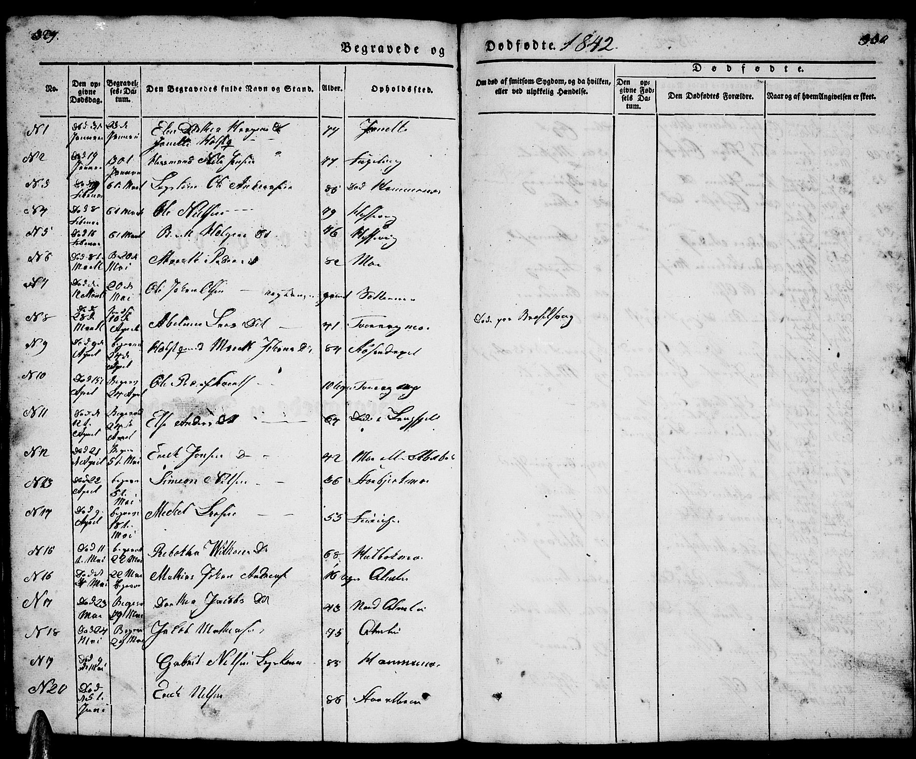 Ministerialprotokoller, klokkerbøker og fødselsregistre - Nordland, SAT/A-1459/827/L0413: Parish register (copy) no. 827C02, 1842-1852, p. 329-330