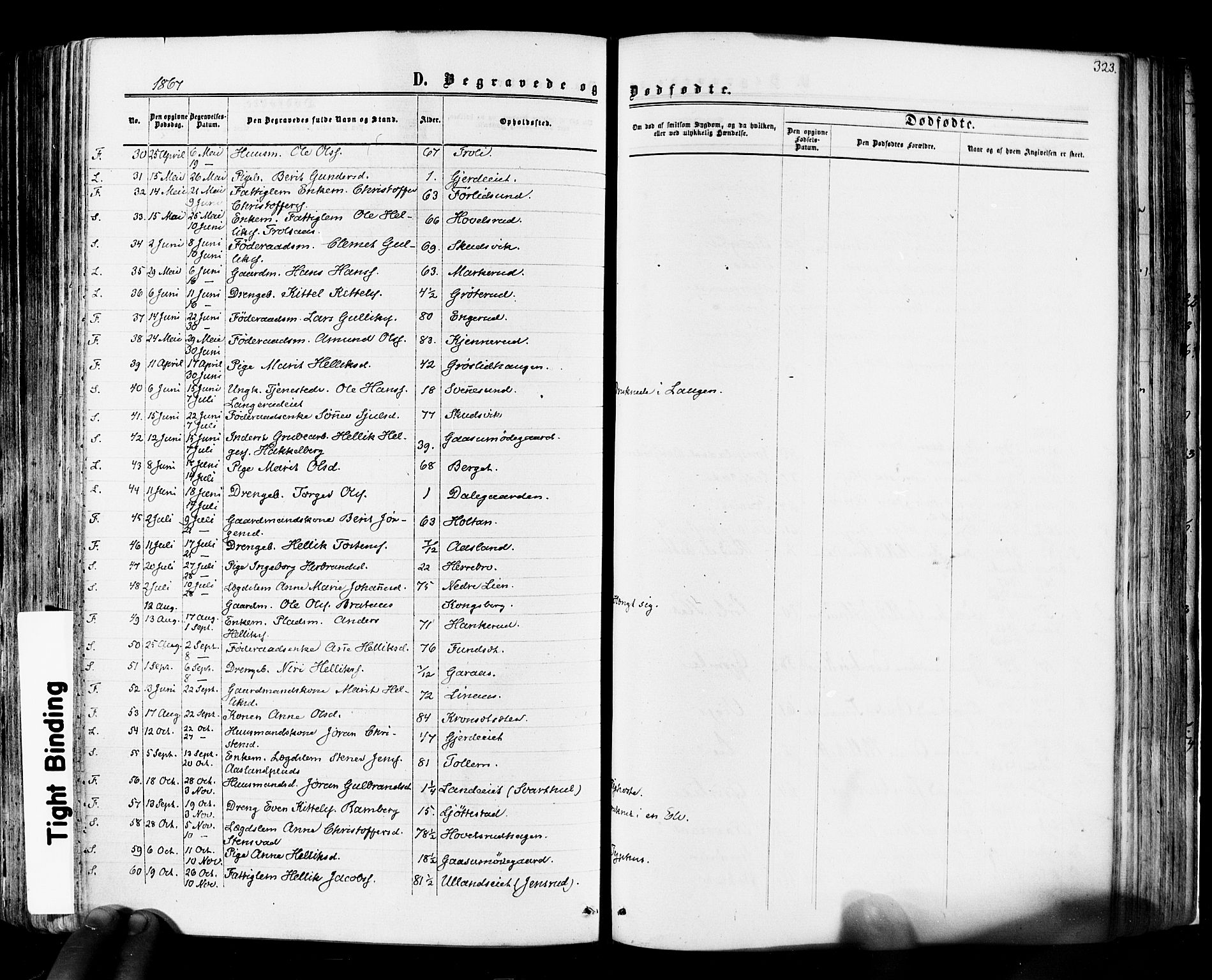 Flesberg kirkebøker, SAKO/A-18/F/Fa/L0007: Parish register (official) no. I 7, 1861-1878, p. 323
