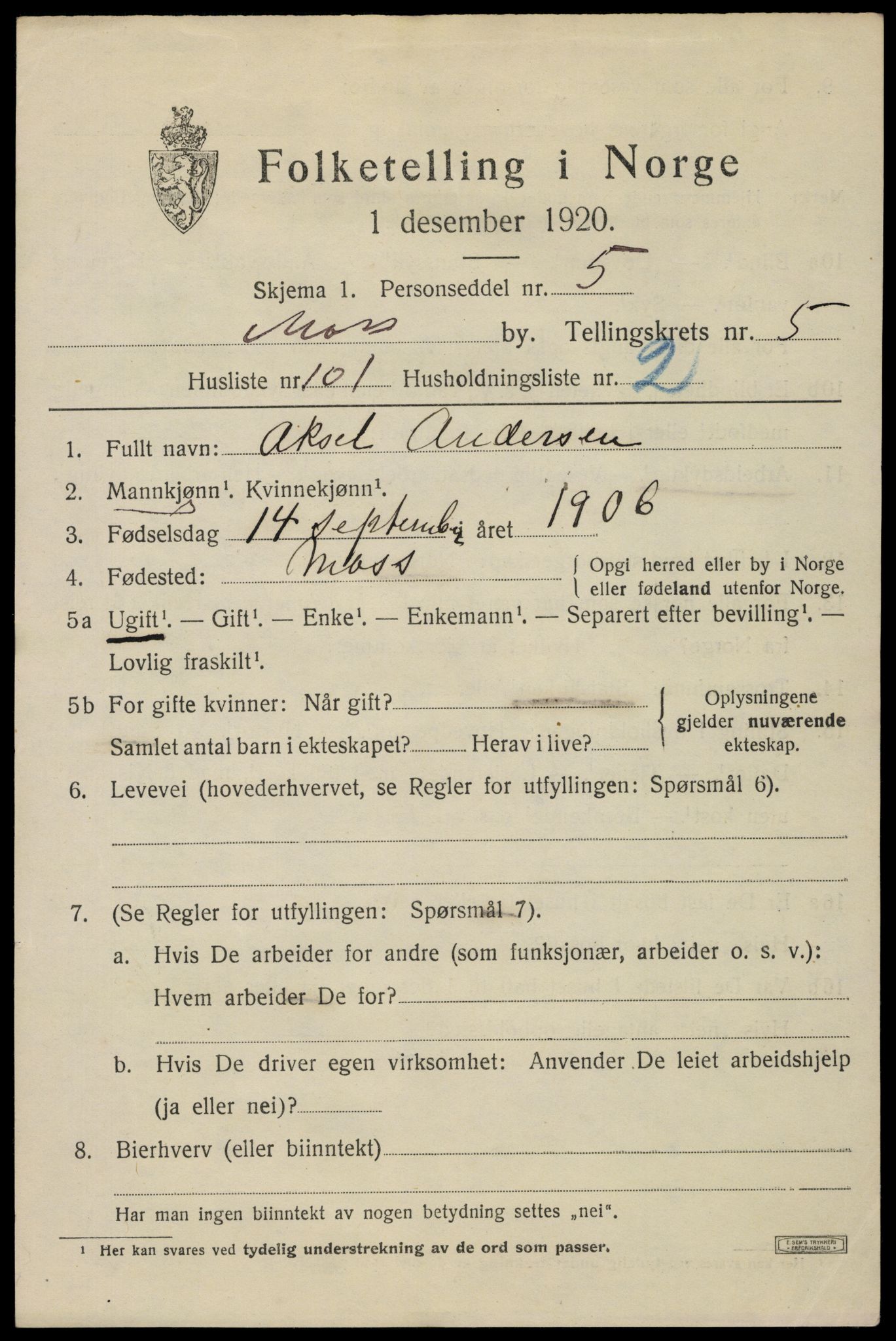 SAO, 1920 census for Moss, 1920, p. 17817