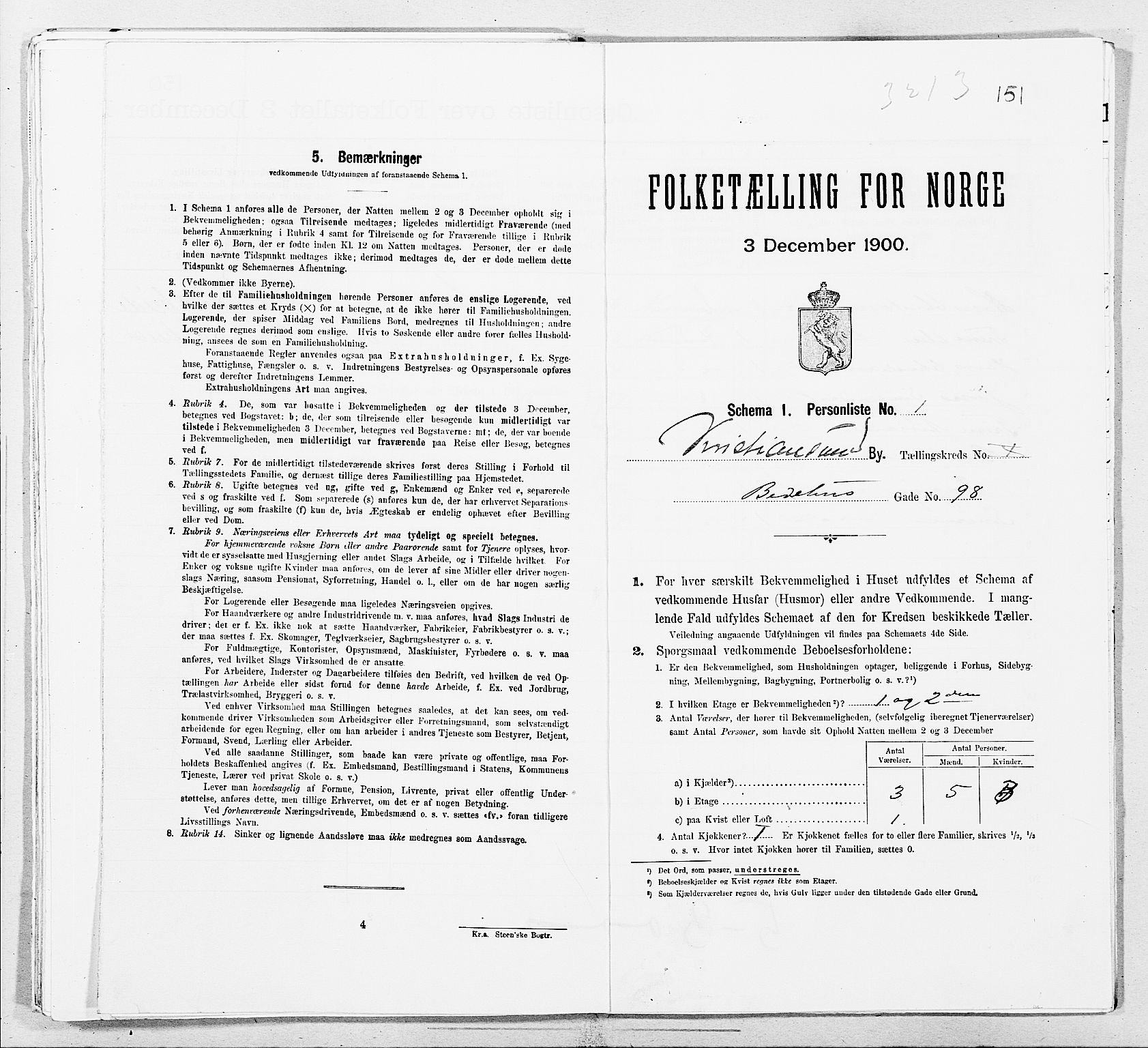 SAT, 1900 census for Kristiansund, 1900, p. 1228