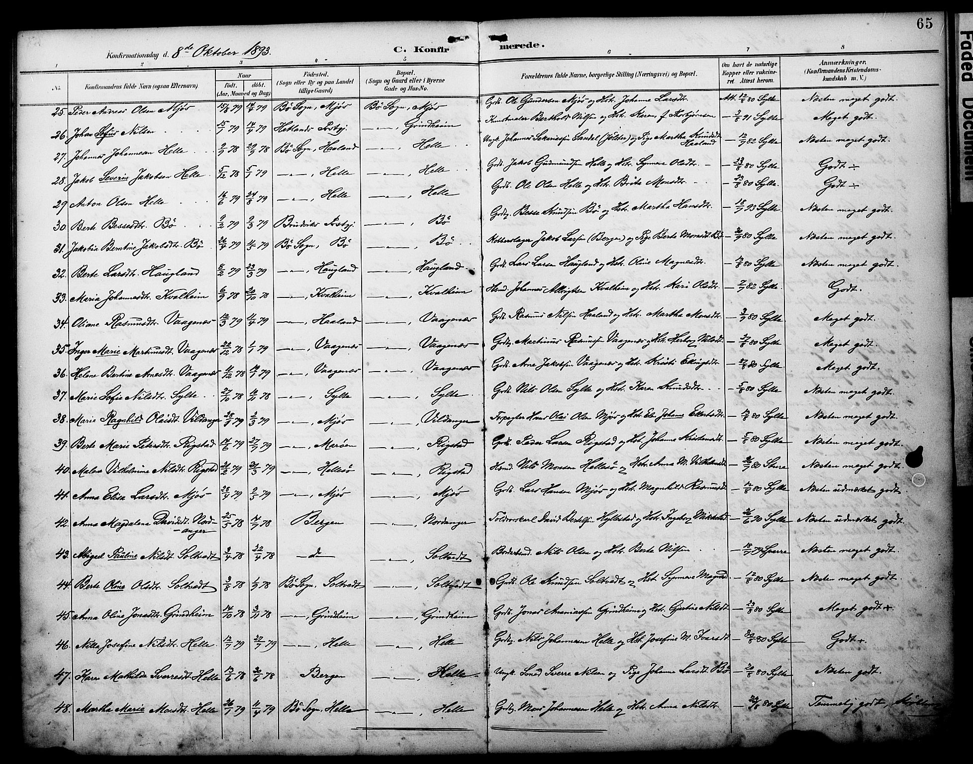 Manger sokneprestembete, AV/SAB-A-76801/H/Haa: Parish register (official) no. C 2, 1891-1902, p. 65