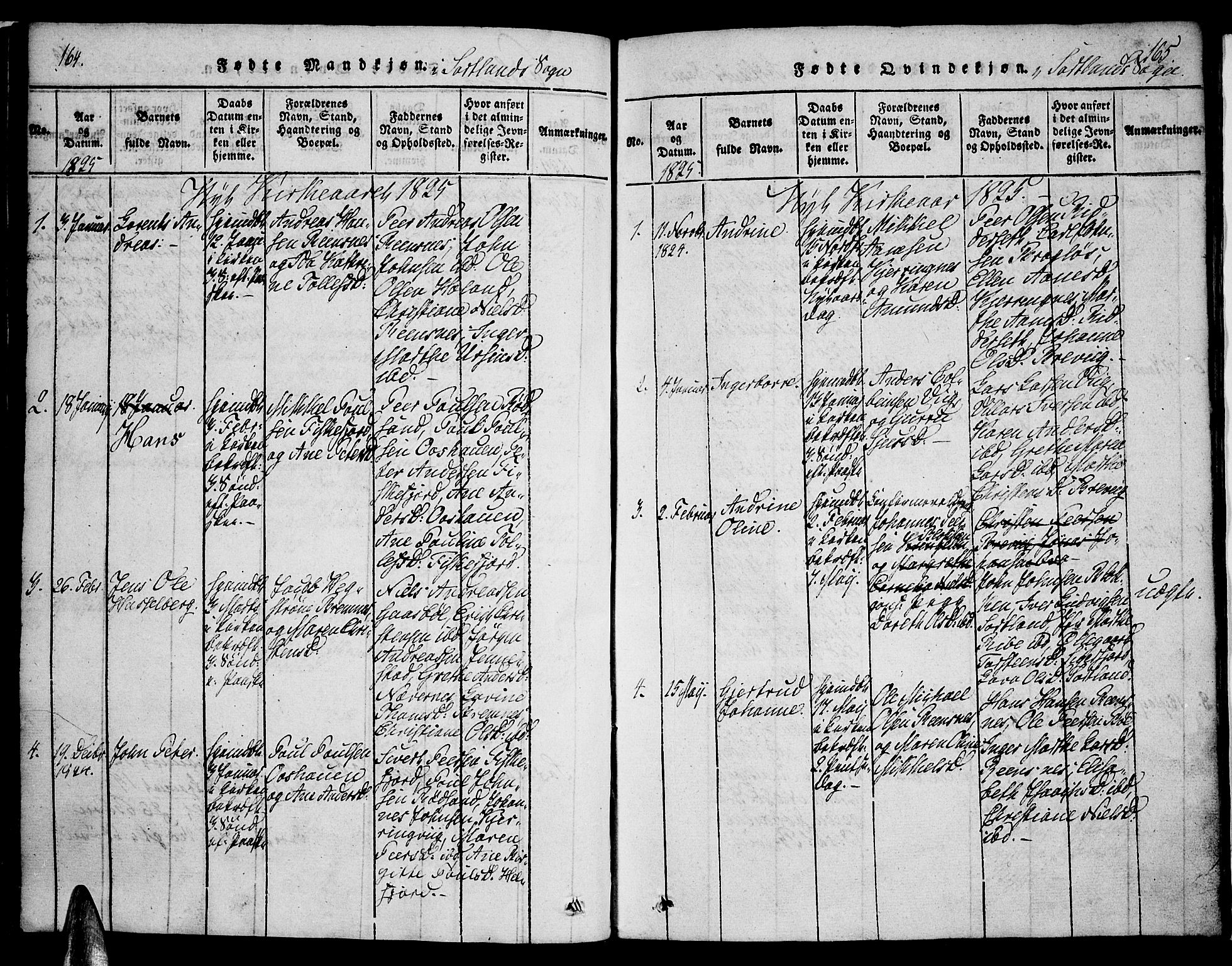 Ministerialprotokoller, klokkerbøker og fødselsregistre - Nordland, AV/SAT-A-1459/888/L1237: Parish register (official) no. 888A05 /2, 1820-1836, p. 164-165