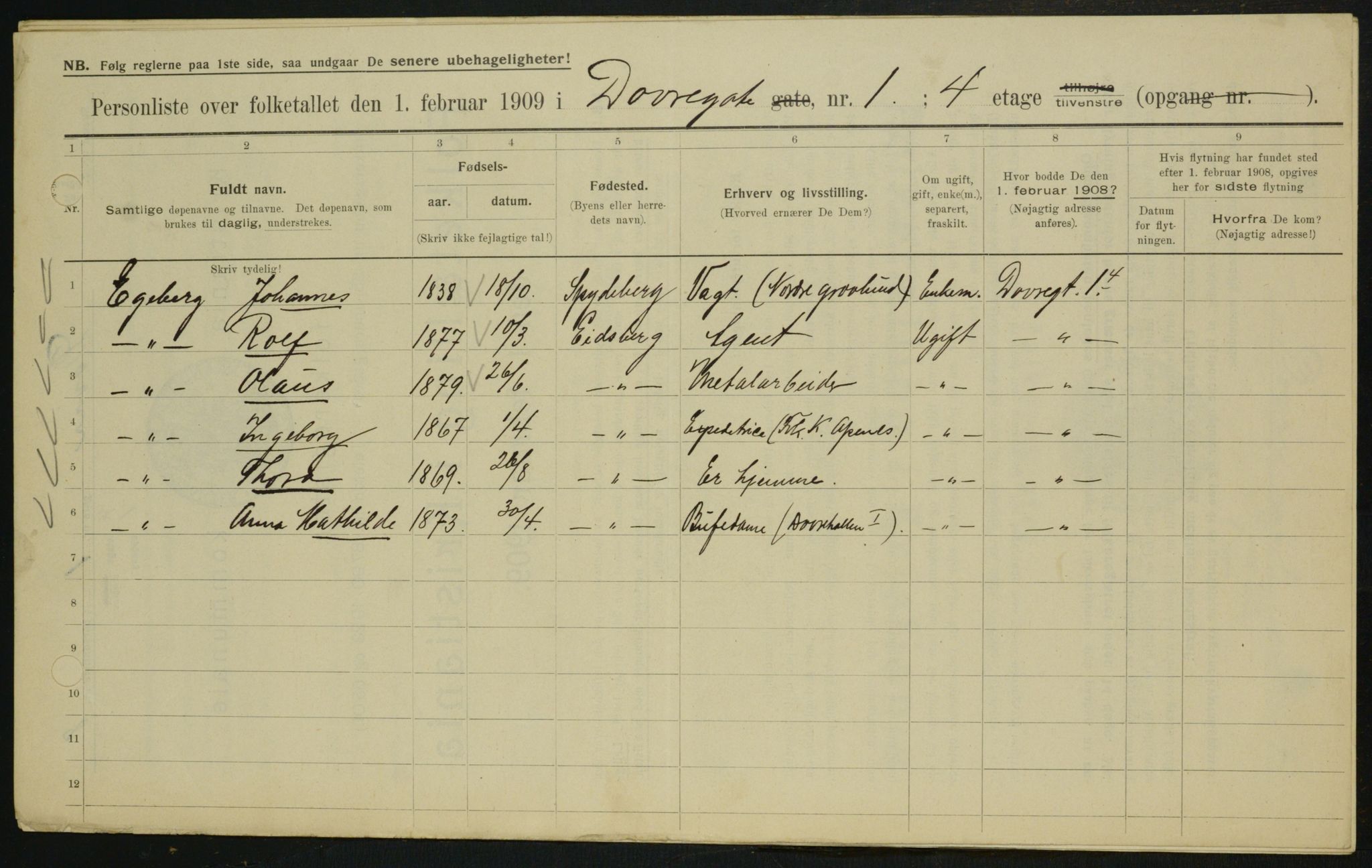 OBA, Municipal Census 1909 for Kristiania, 1909, p. 14619