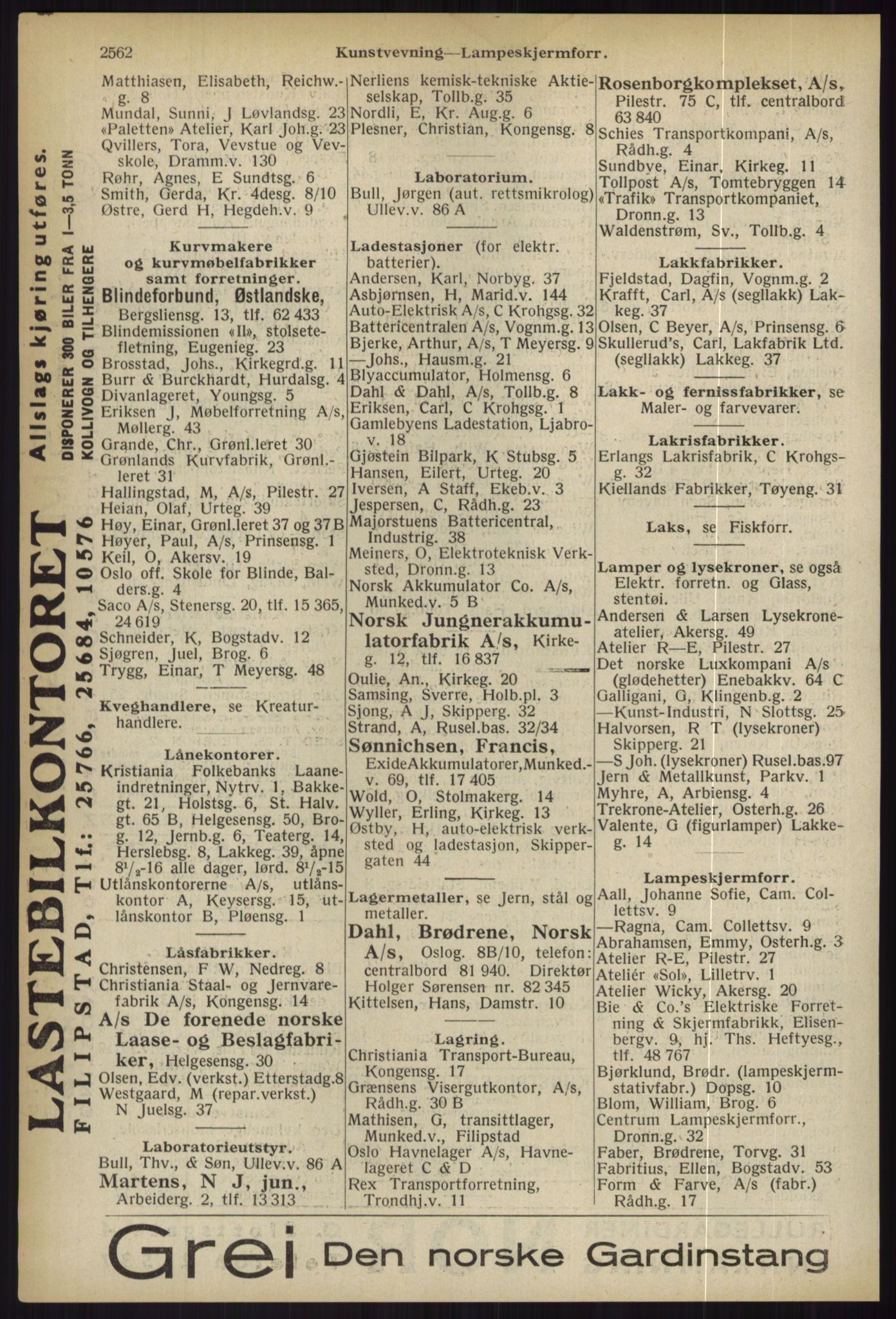 Kristiania/Oslo adressebok, PUBL/-, 1936, p. 2562