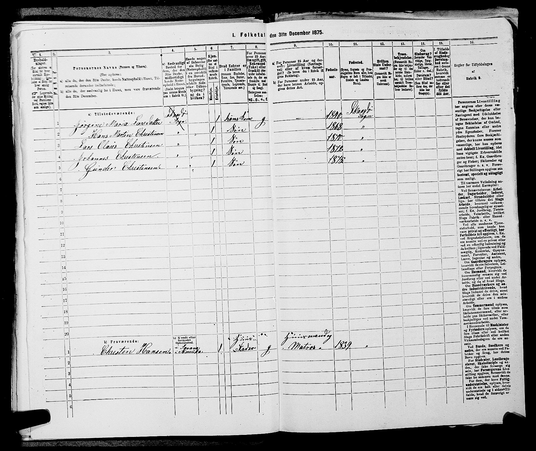 SAKO, 1875 census for 0816P Sannidal, 1875, p. 810