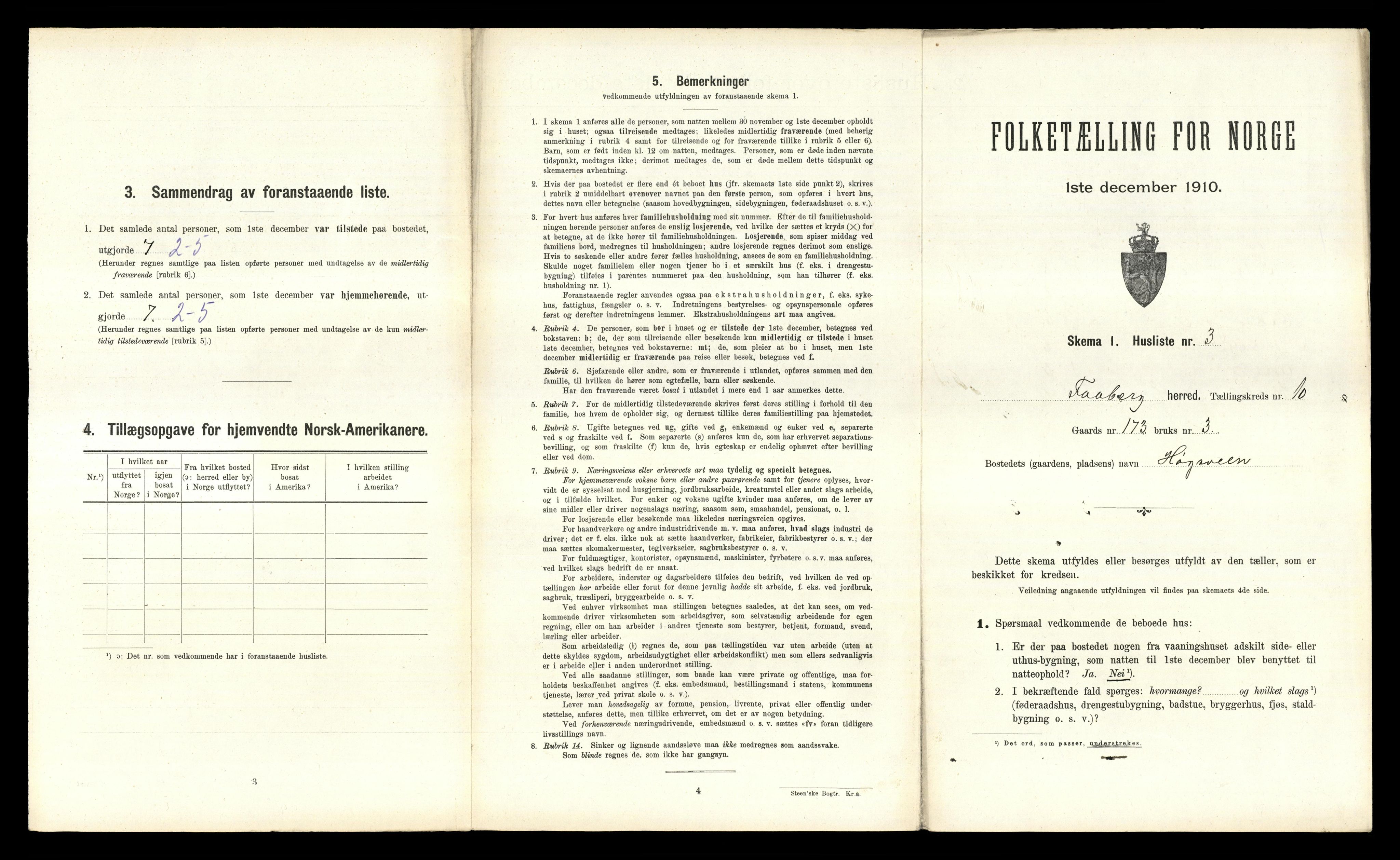 RA, 1910 census for Fåberg, 1910, p. 1058