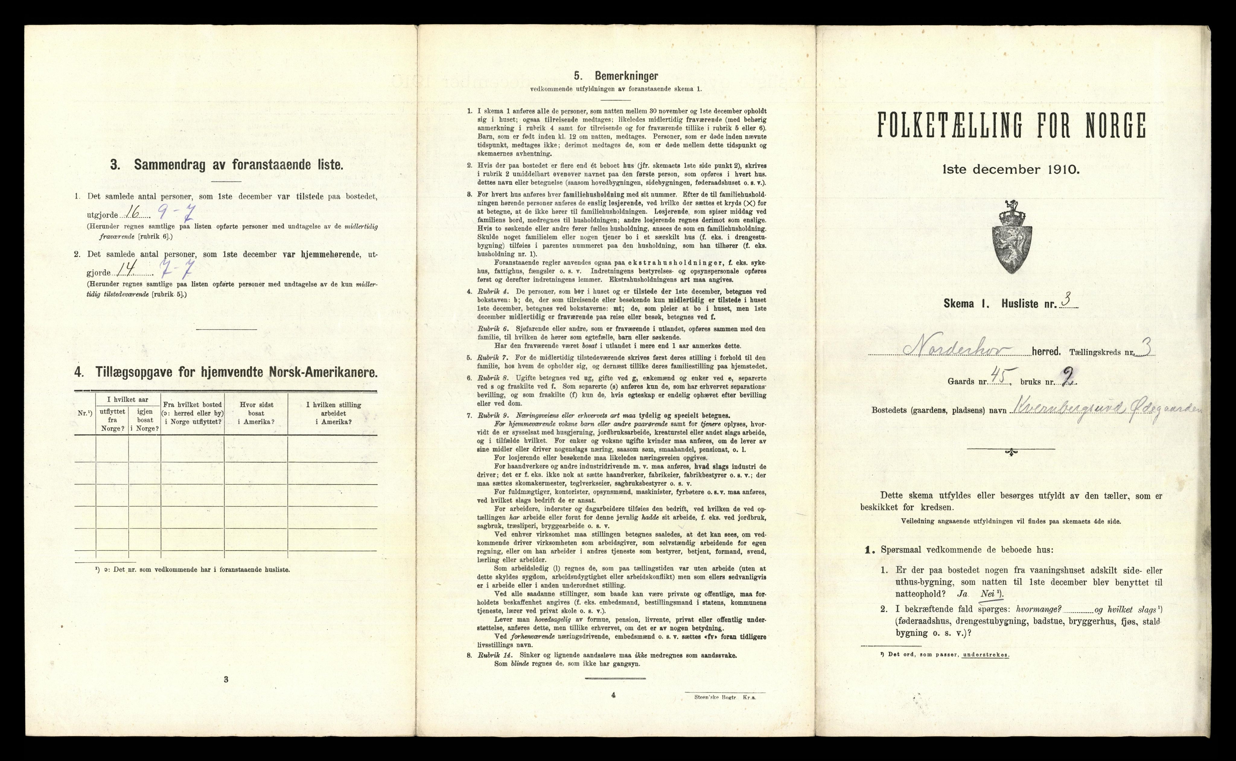 RA, 1910 census for Norderhov, 1910, p. 718