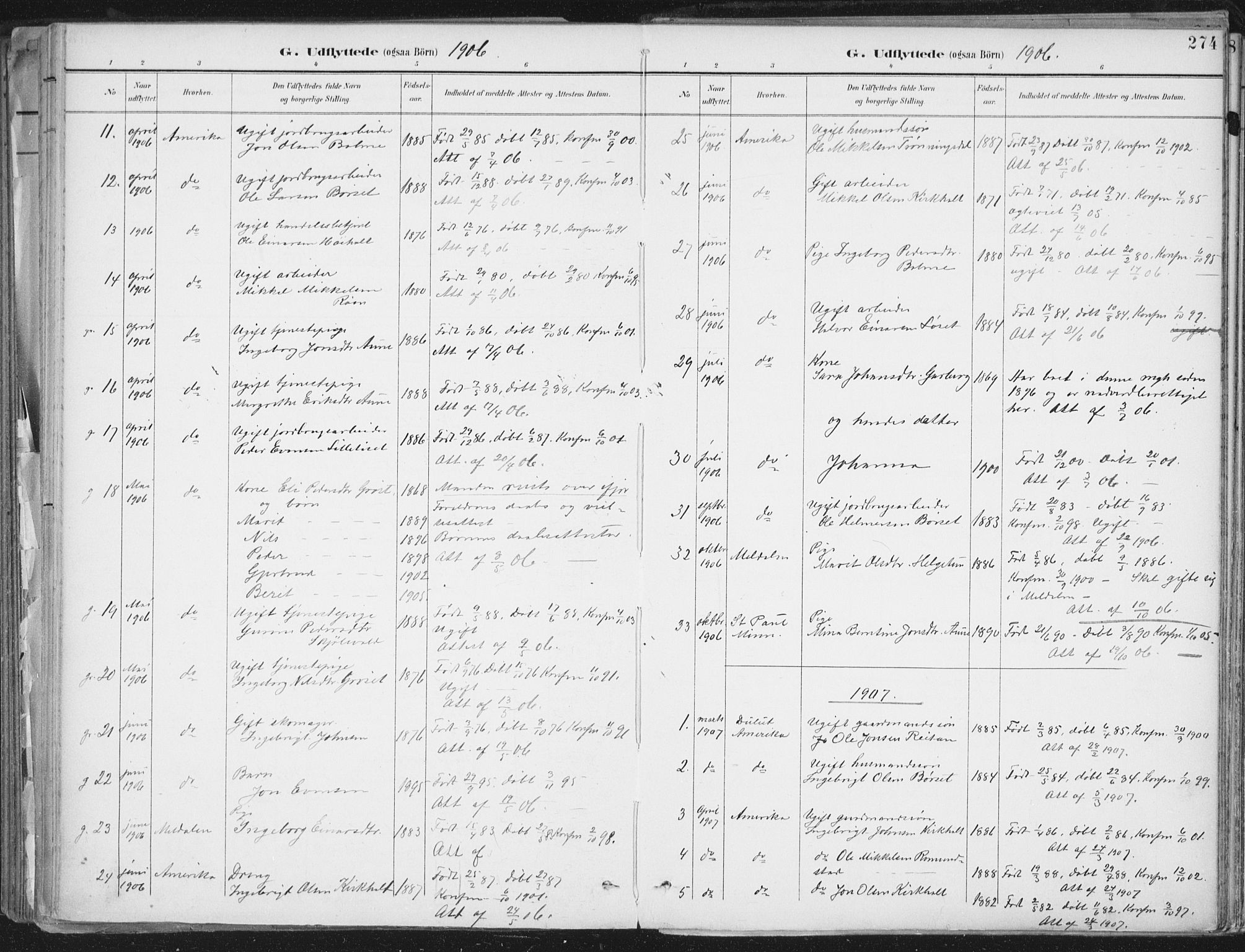 Ministerialprotokoller, klokkerbøker og fødselsregistre - Møre og Romsdal, SAT/A-1454/598/L1072: Parish register (official) no. 598A06, 1896-1910, p. 274