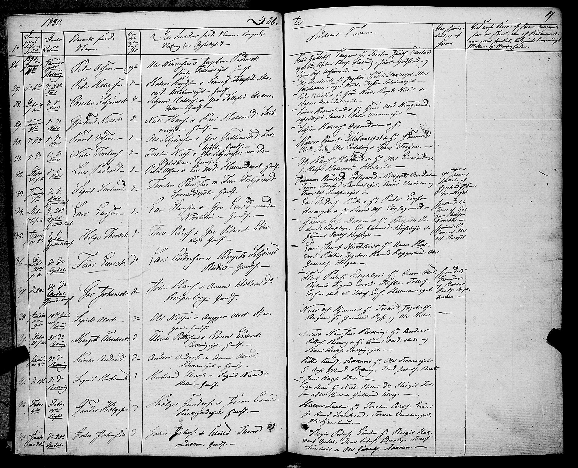 Rollag kirkebøker, SAKO/A-240/F/Fa/L0007: Parish register (official) no. I 7, 1828-1847, p. 17