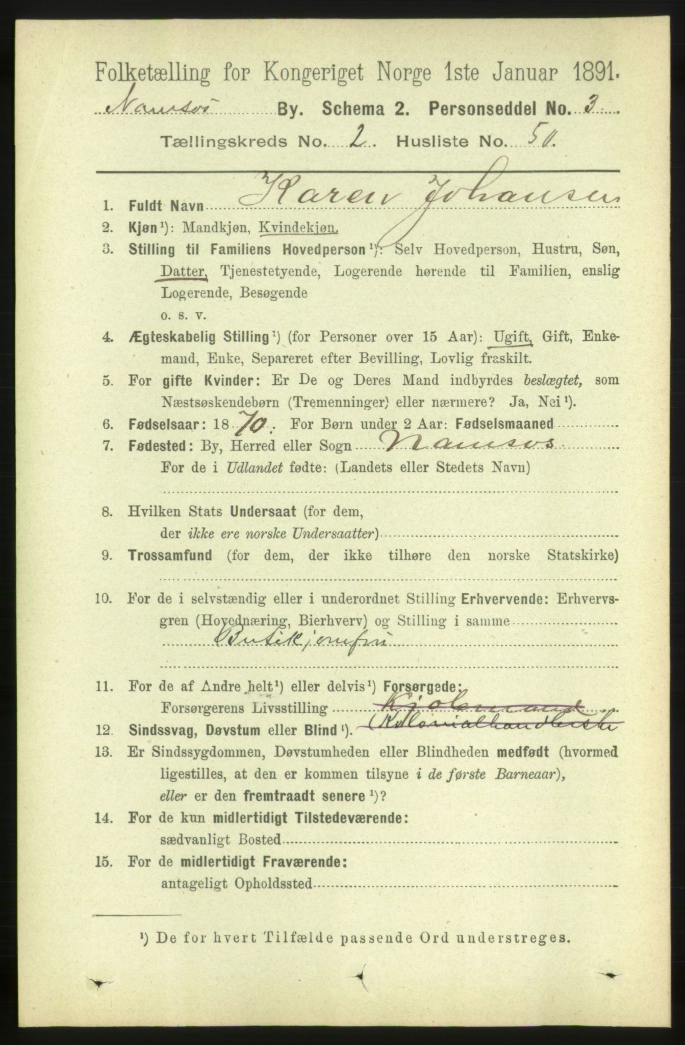 RA, 1891 census for 1703 Namsos, 1891, p. 1074