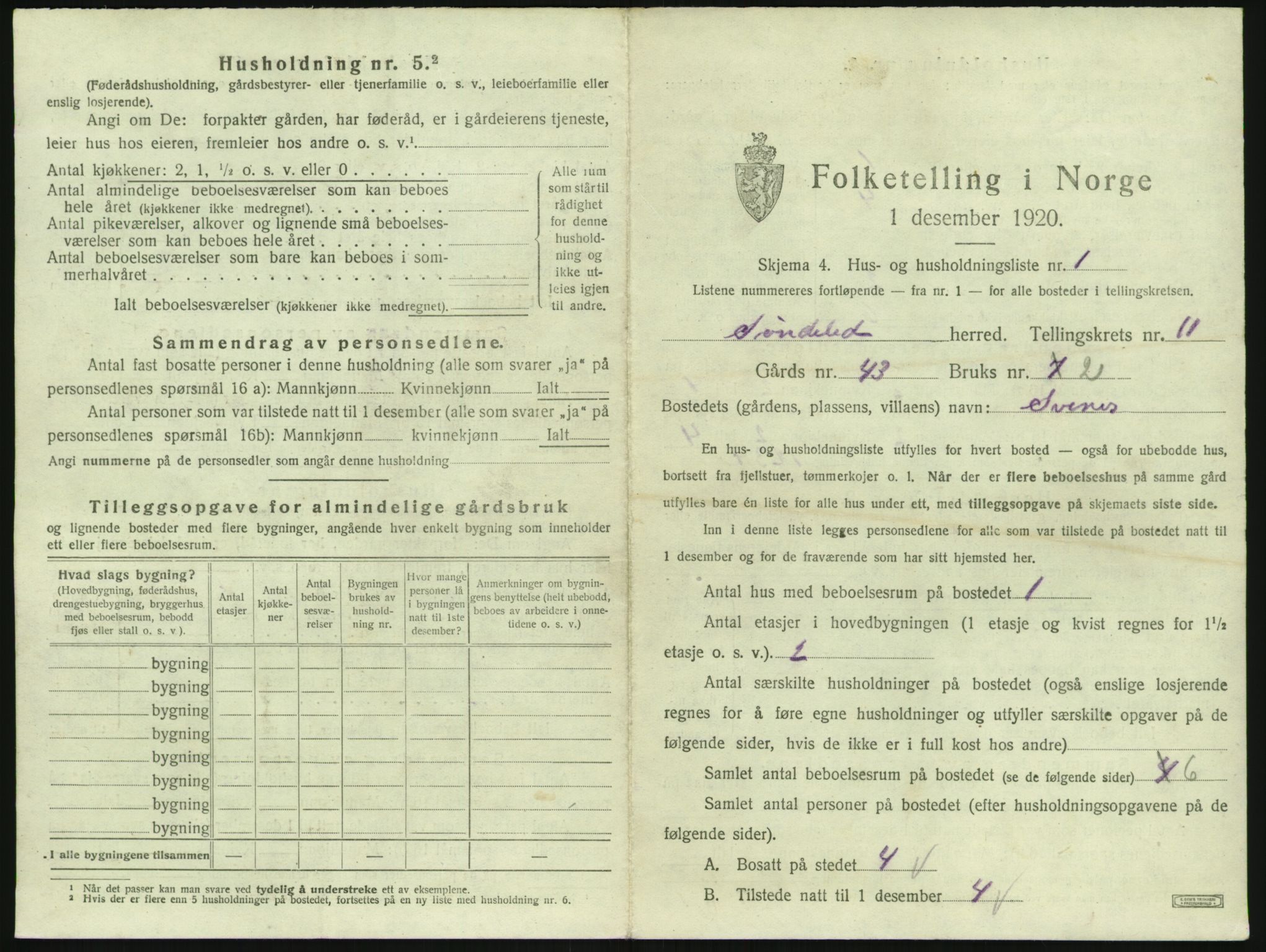 SAK, 1920 census for Søndeled, 1920, p. 893