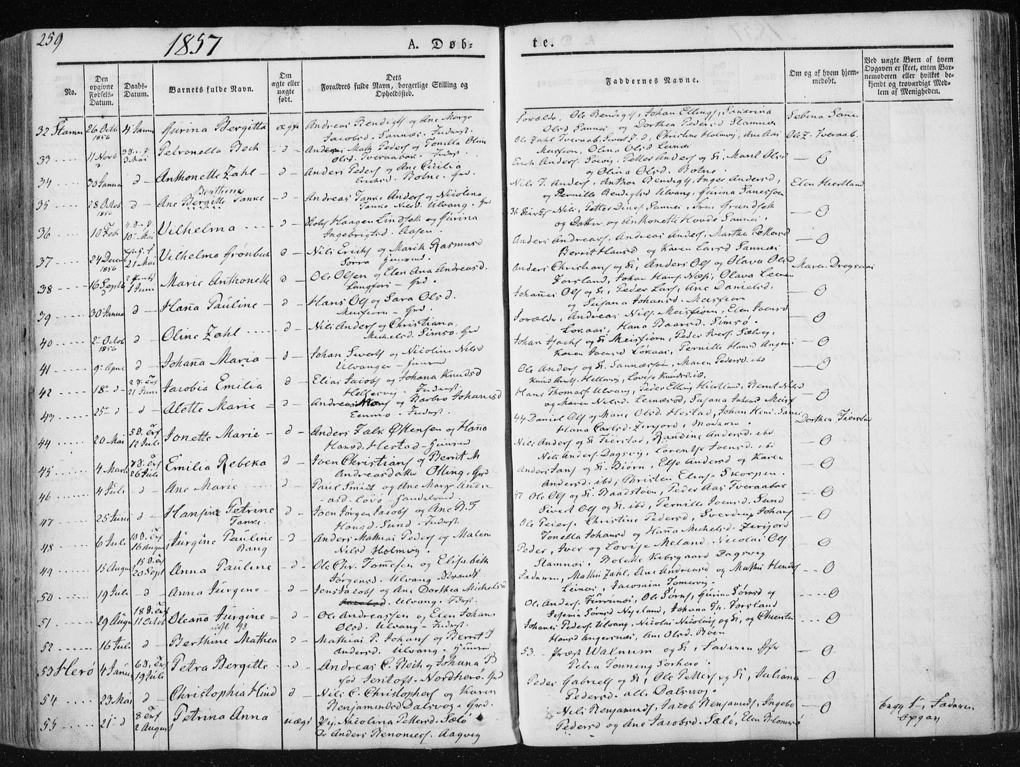 Ministerialprotokoller, klokkerbøker og fødselsregistre - Nordland, SAT/A-1459/830/L0446: Parish register (official) no. 830A10, 1831-1865, p. 259