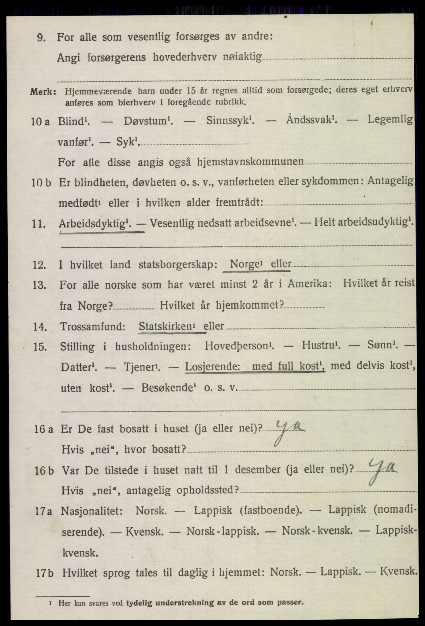 SAT, 1920 census for Egge, 1920, p. 1063