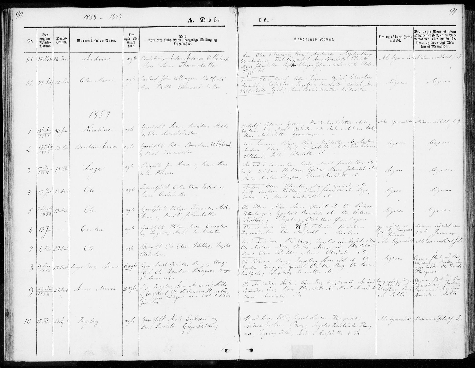 Ministerialprotokoller, klokkerbøker og fødselsregistre - Møre og Romsdal, SAT/A-1454/557/L0680: Parish register (official) no. 557A02, 1843-1869, p. 90-91
