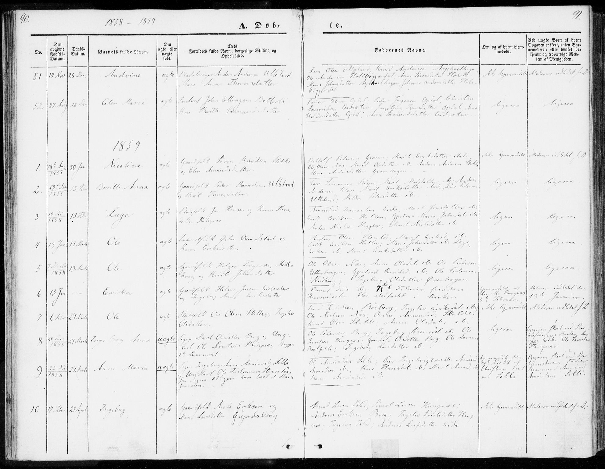 Ministerialprotokoller, klokkerbøker og fødselsregistre - Møre og Romsdal, AV/SAT-A-1454/557/L0680: Parish register (official) no. 557A02, 1843-1869, p. 90-91