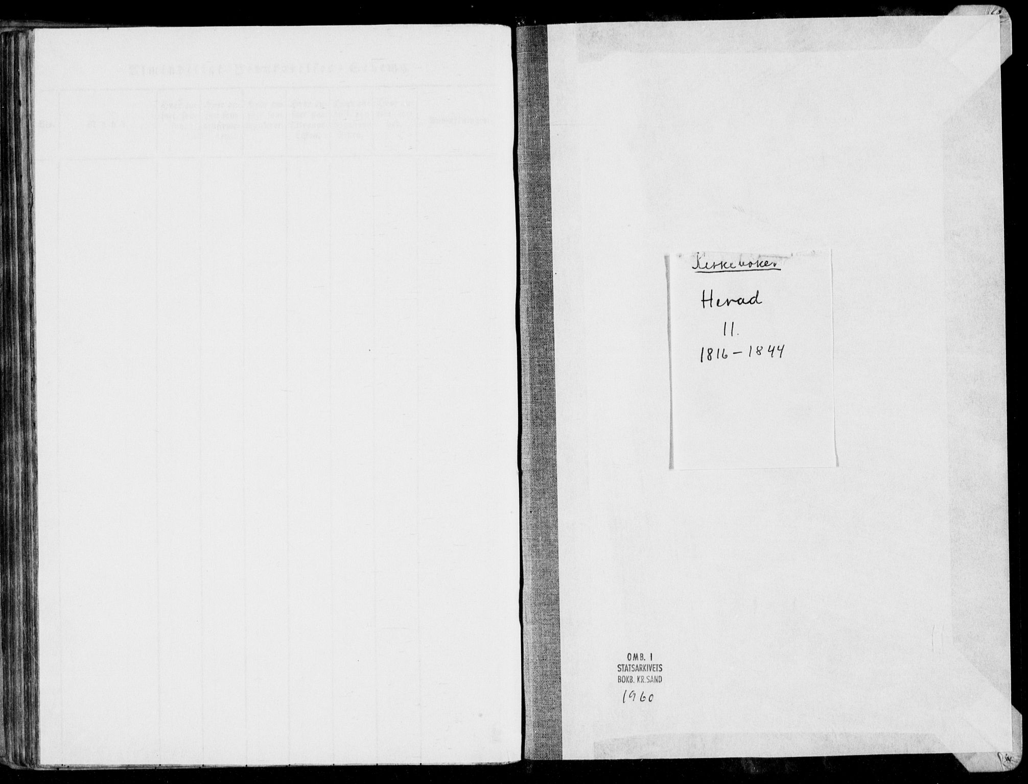 Herad sokneprestkontor, AV/SAK-1111-0018/F/Fa/Faa/L0003: Parish register (official) no. A 3, 1816-1844