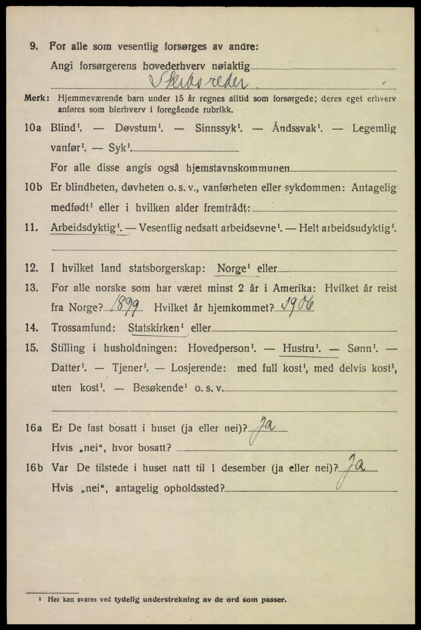 SAK, 1920 census for Lyngdal, 1920, p. 2992