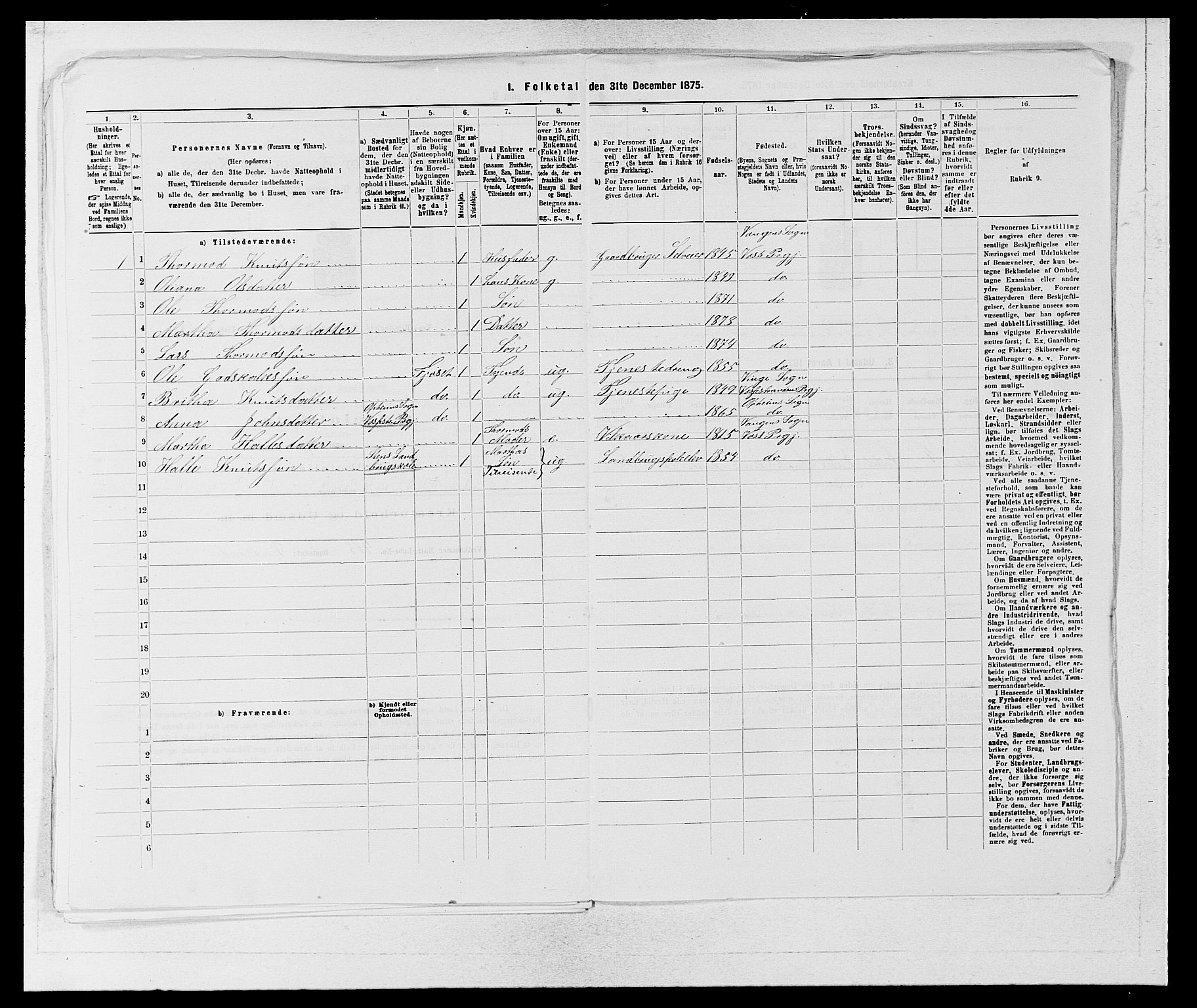 SAB, 1875 census for 1235P Voss, 1875, p. 1576