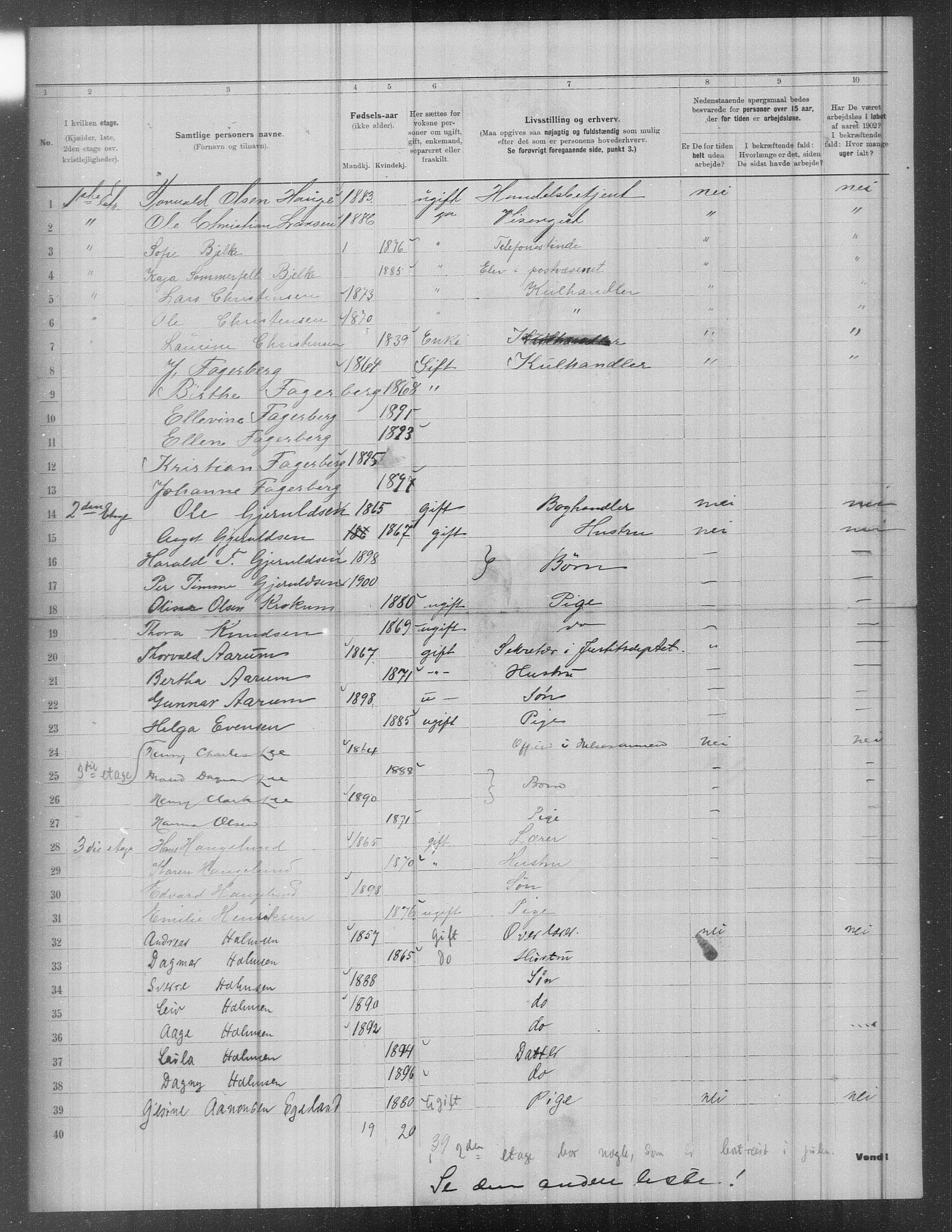 OBA, Municipal Census 1902 for Kristiania, 1902, p. 1526