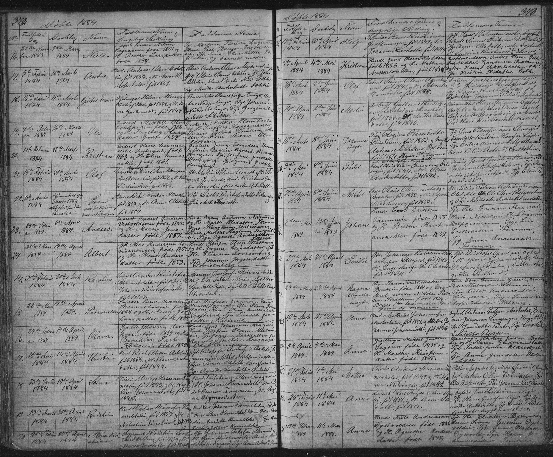 Vang prestekontor, Hedmark, AV/SAH-PREST-008/H/Ha/Hab/L0010A: Parish register (copy) no. 10a, 1854-1896, p. 372-373