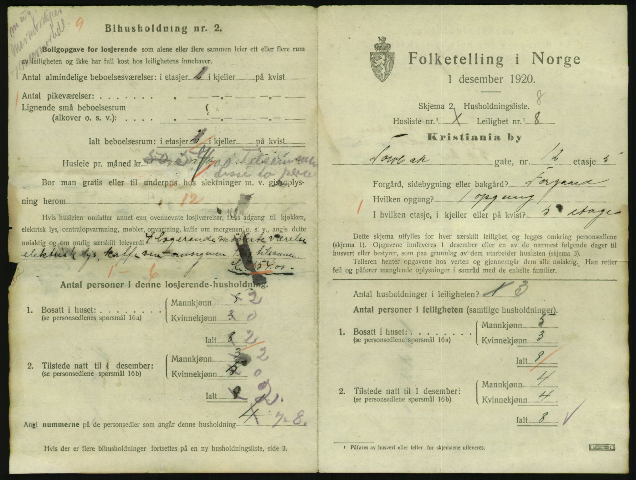 SAO, 1920 census for Kristiania, 1920, p. 116883