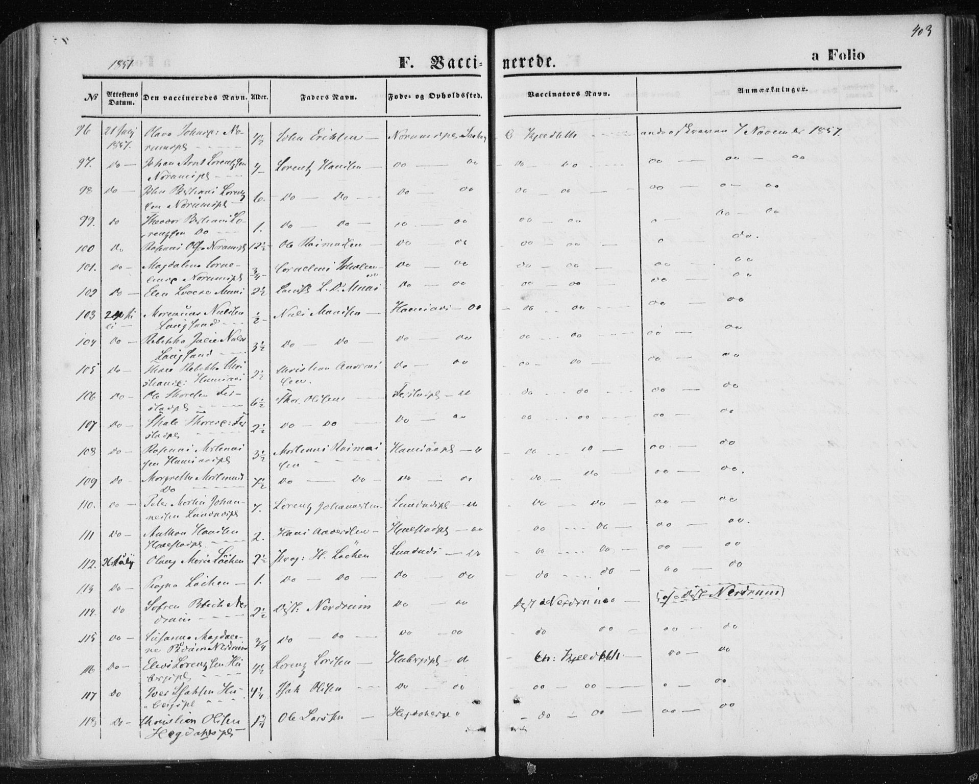 Ministerialprotokoller, klokkerbøker og fødselsregistre - Nord-Trøndelag, AV/SAT-A-1458/730/L0283: Parish register (official) no. 730A08, 1855-1865, p. 403