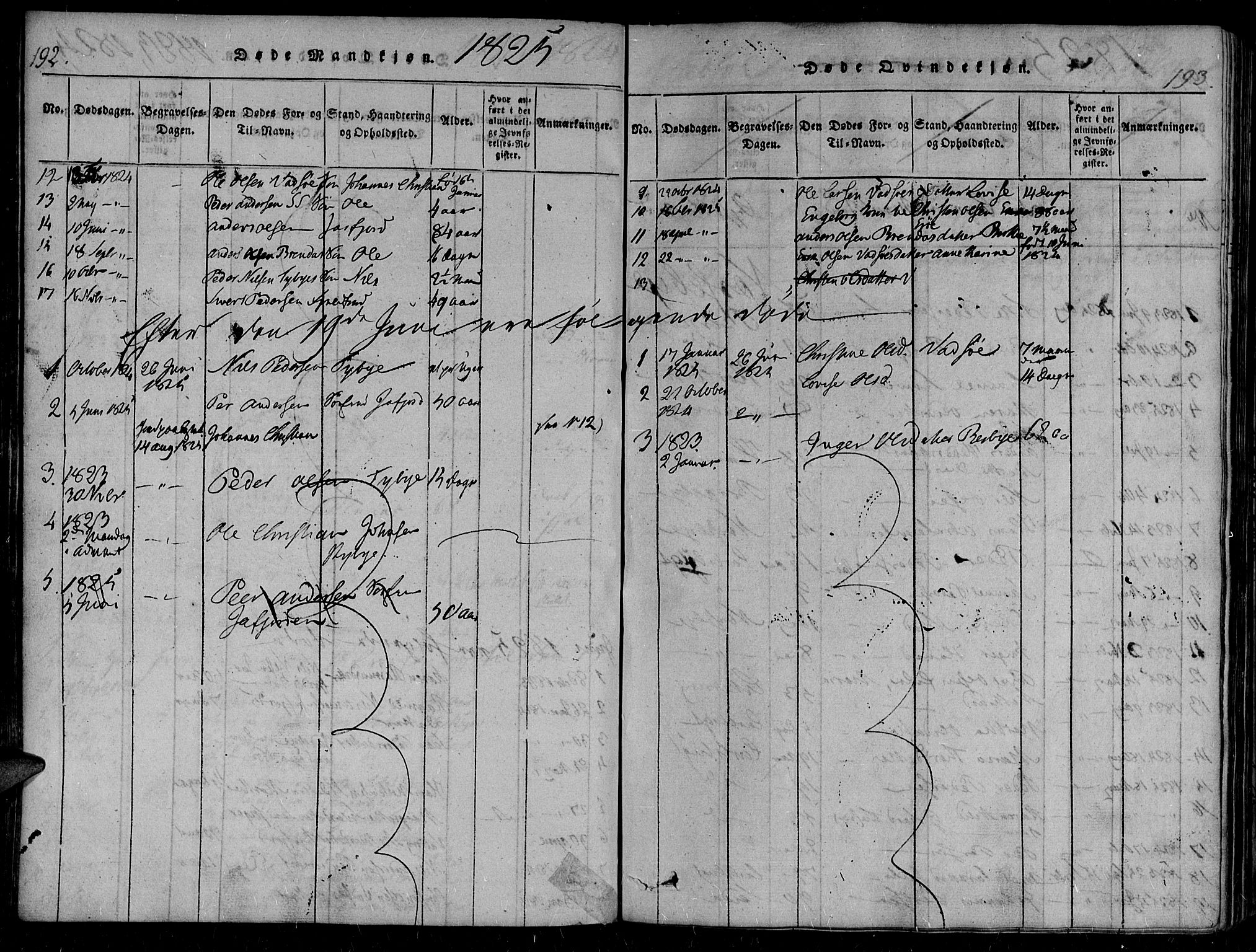 Vadsø sokneprestkontor, AV/SATØ-S-1325/H/Ha/L0003kirke: Parish register (official) no. 3 /1, 1821-1839, p. 192-193