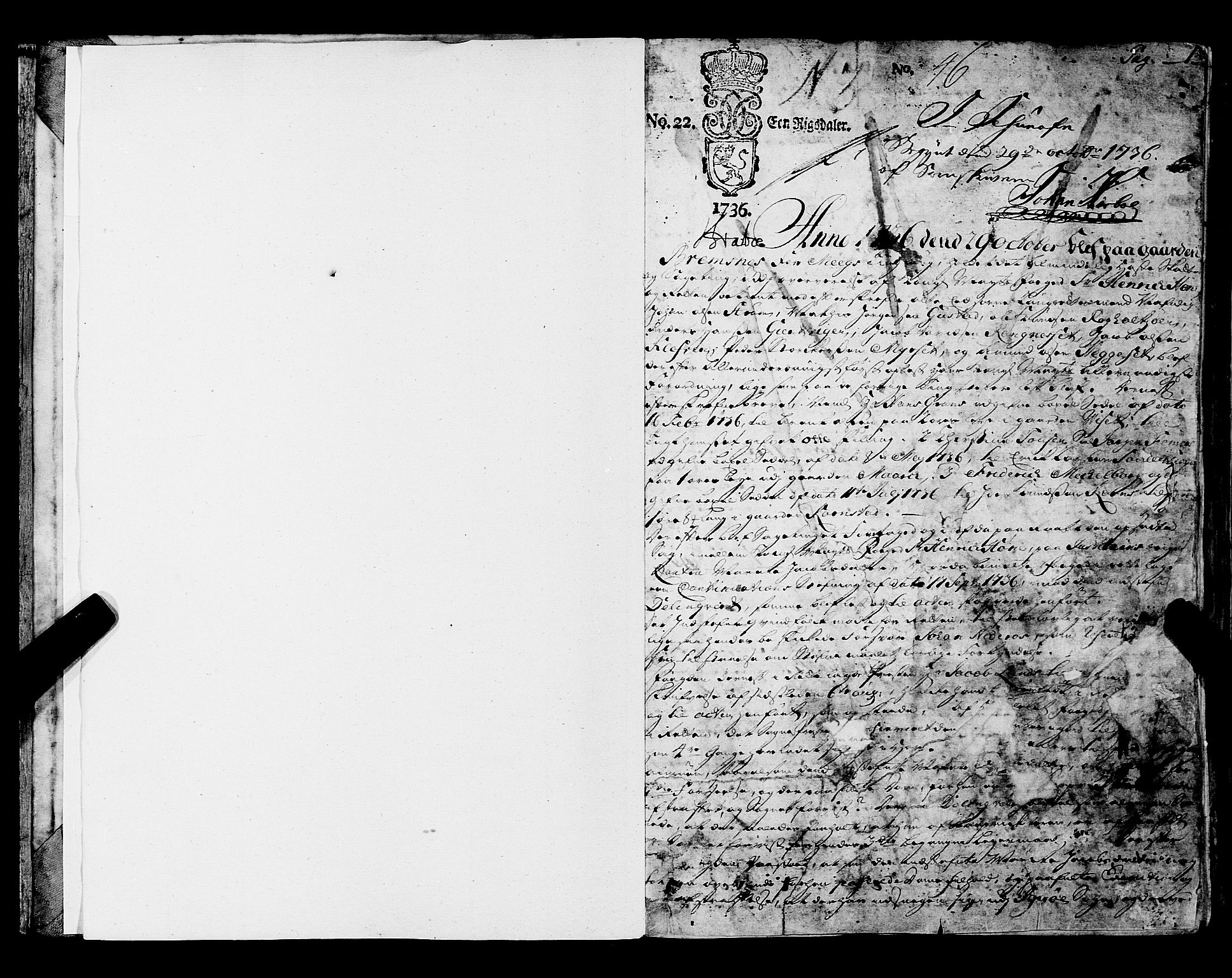 Nordmøre sorenskriveri, SAT/A-4132/1/1/1A/L0020: Tingbok nr. 19, 1736-1740, p. 1