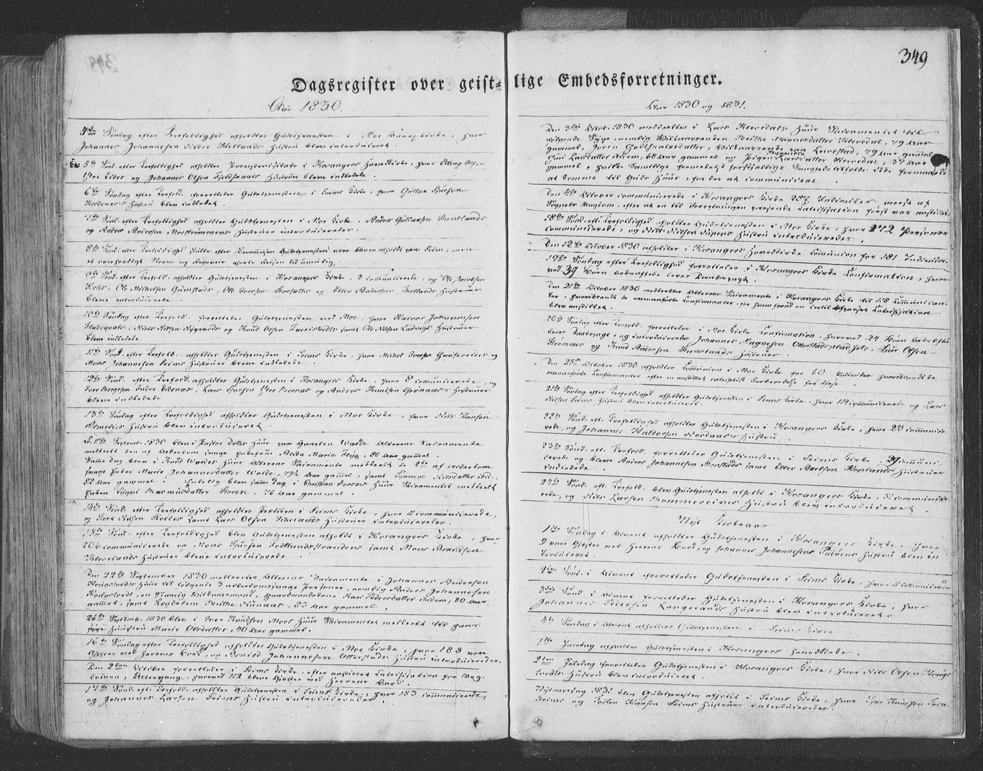 Hosanger sokneprestembete, SAB/A-75801/H/Haa: Parish register (official) no. A 6, 1824-1835, p. 349