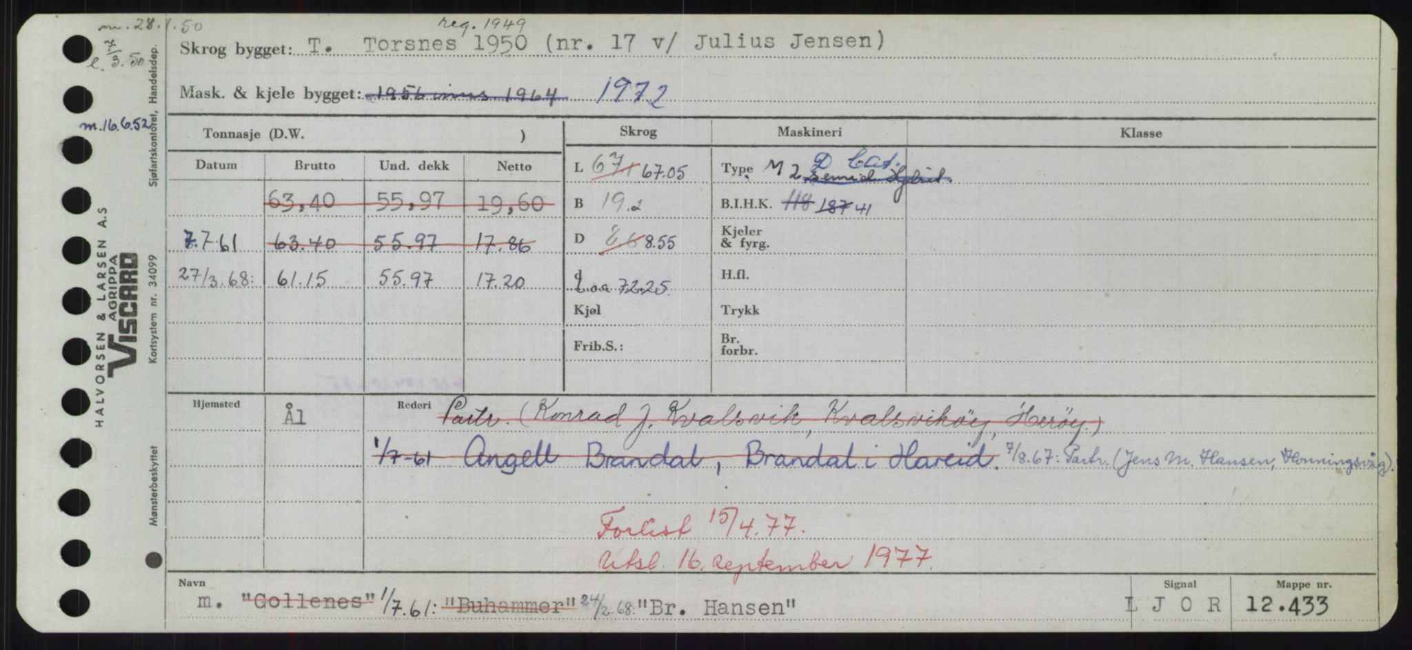 Sjøfartsdirektoratet med forløpere, Skipsmålingen, RA/S-1627/H/Hd/L0005: Fartøy, Br-Byg, p. 1