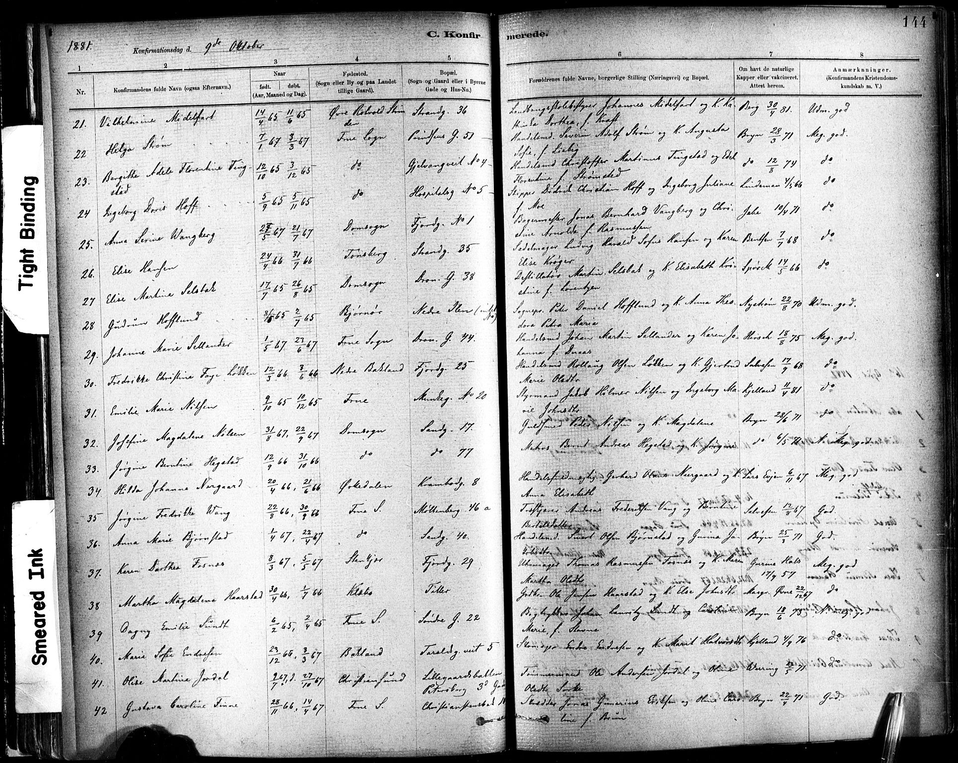 Ministerialprotokoller, klokkerbøker og fødselsregistre - Sør-Trøndelag, SAT/A-1456/602/L0119: Parish register (official) no. 602A17, 1880-1901, p. 144