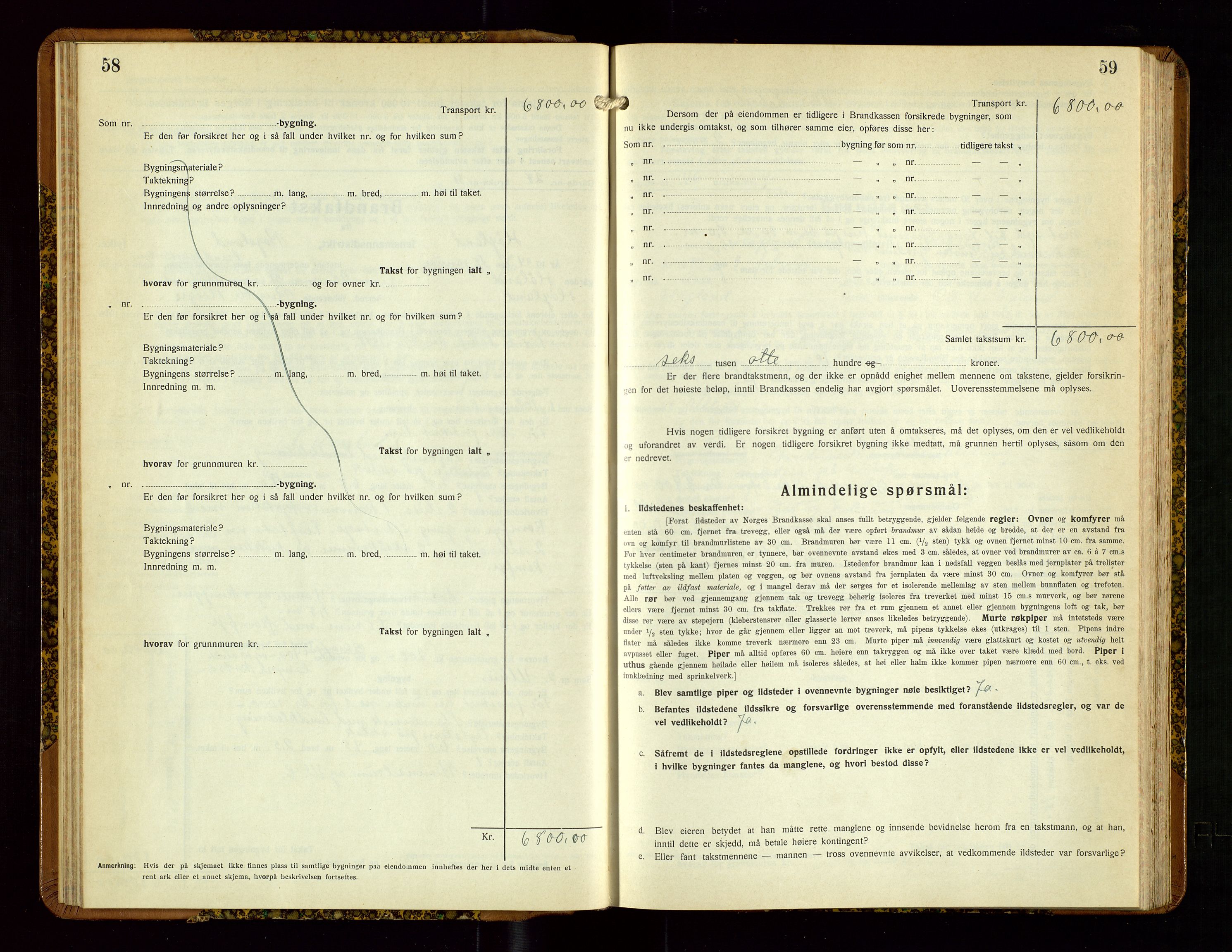 Høyland/Sandnes lensmannskontor, AV/SAST-A-100166/Gob/L0005: "Brandtakstprotokoll", 1933-1936, p. 58-59