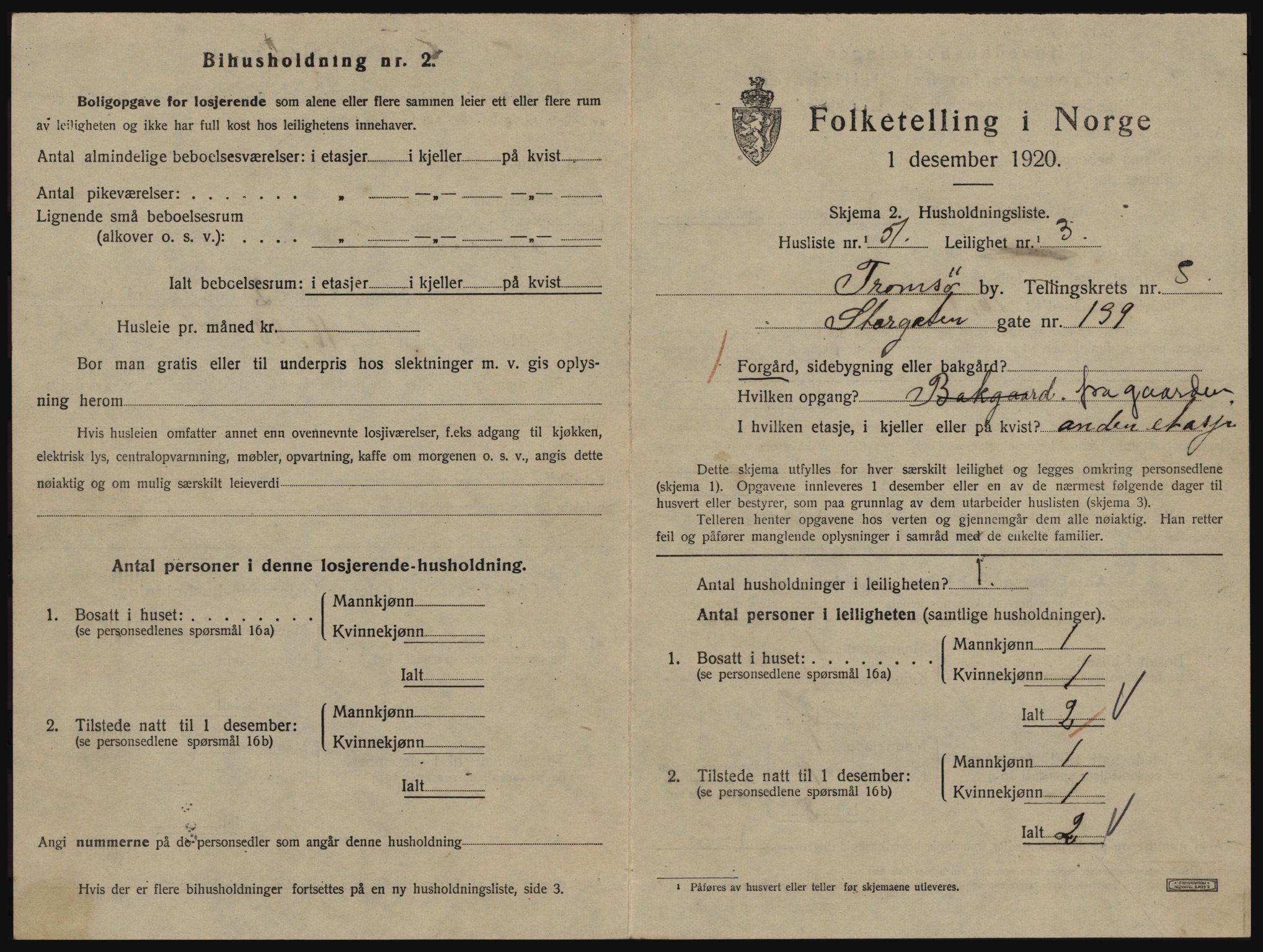 SATØ, 1920 census for Tromsø, 1920, p. 3933