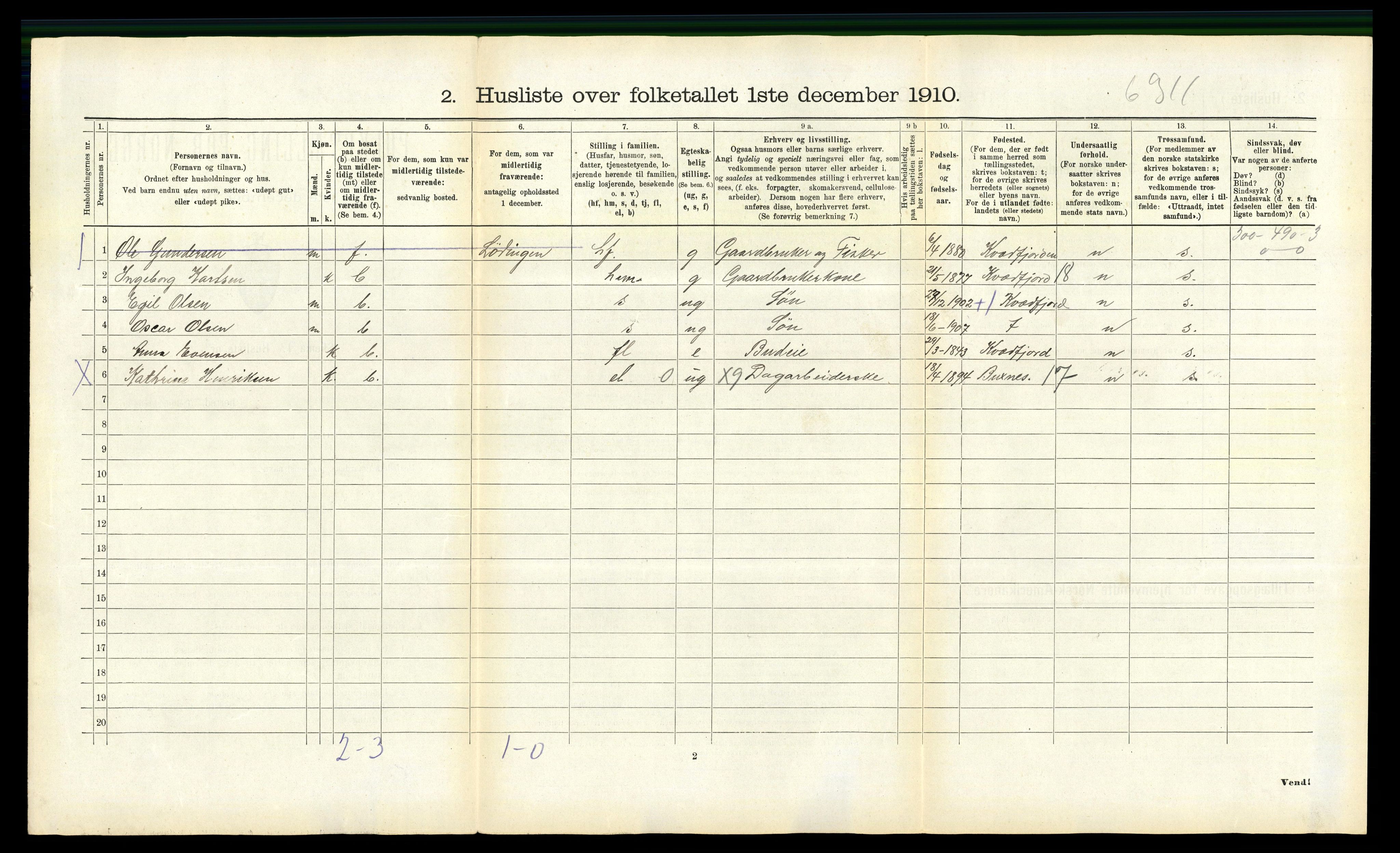 RA, 1910 census for Lødingen, 1910, p. 458