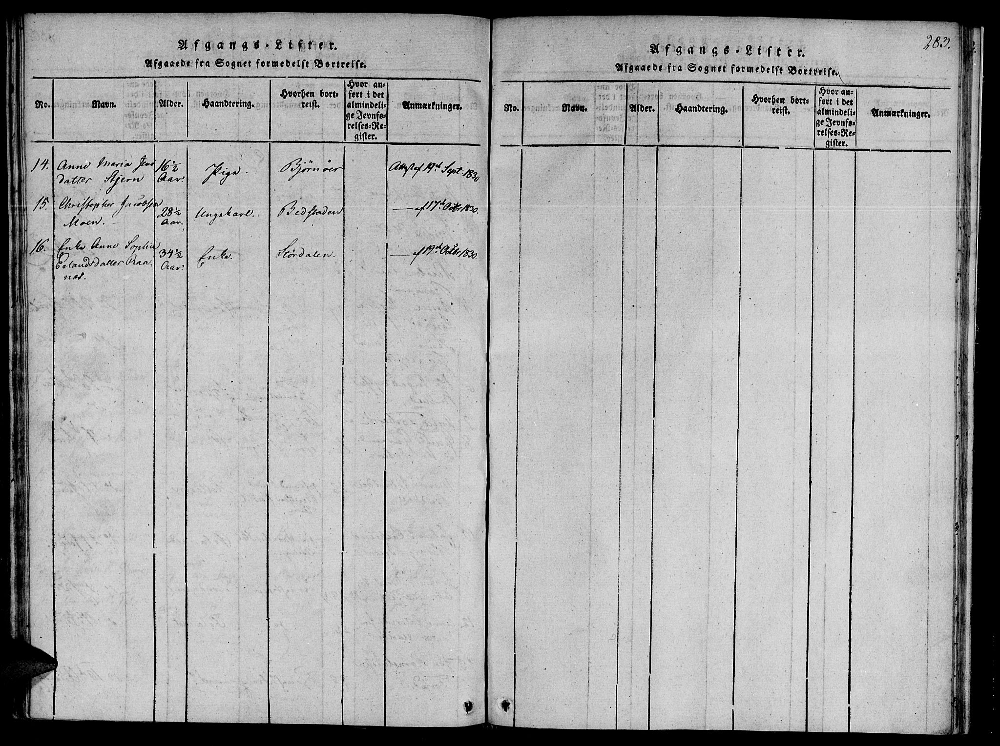 Ministerialprotokoller, klokkerbøker og fødselsregistre - Sør-Trøndelag, SAT/A-1456/655/L0675: Parish register (official) no. 655A04, 1818-1830, p. 283
