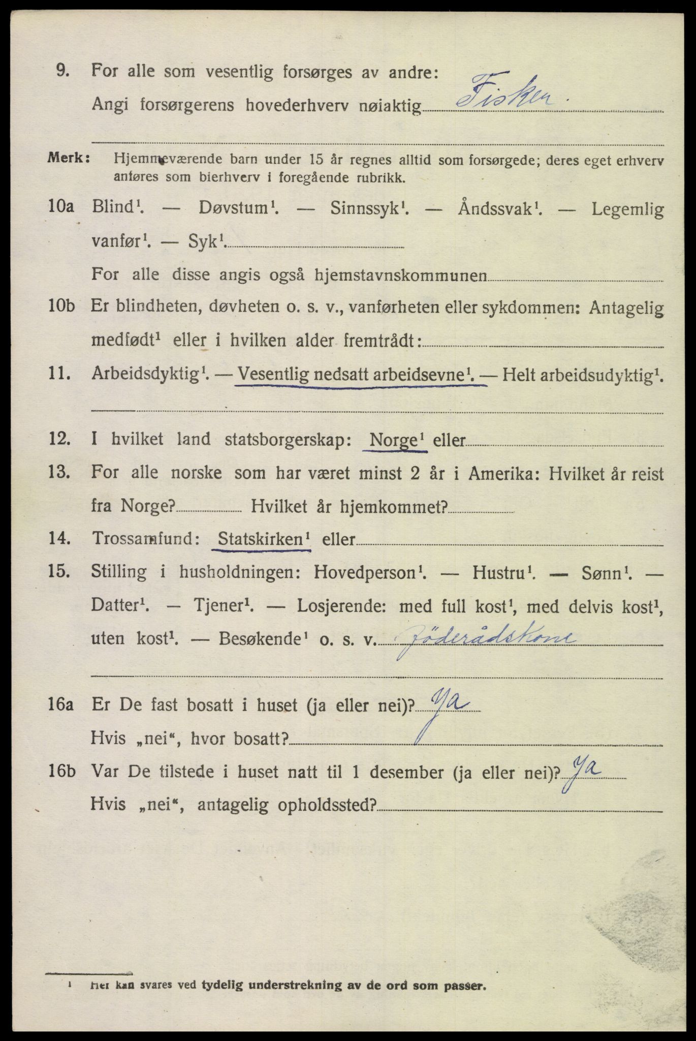 SAK, 1920 census for Søgne, 1920, p. 1510