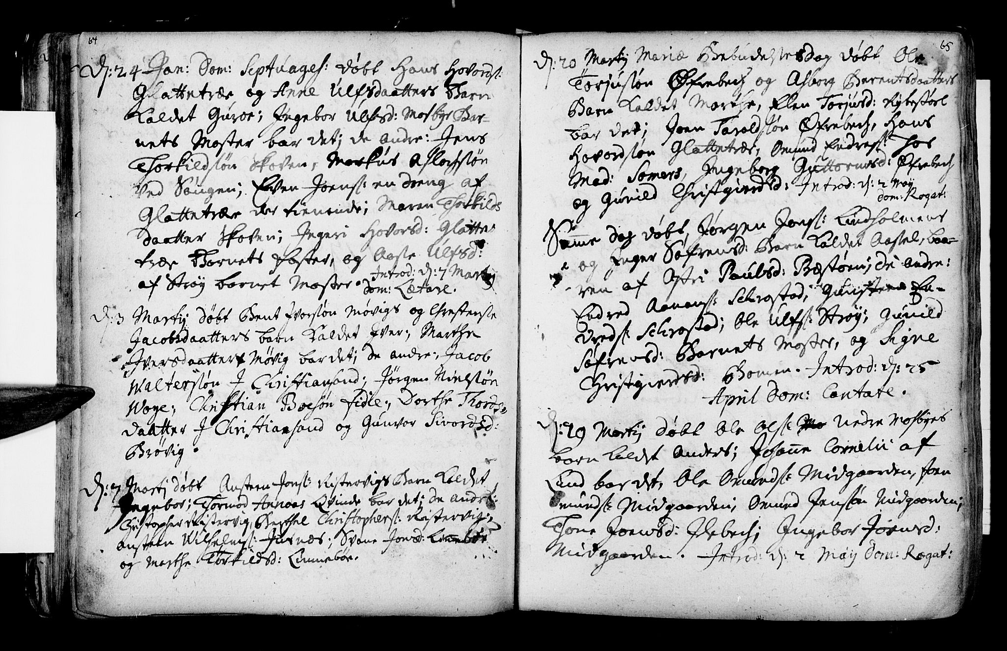 Oddernes sokneprestkontor, SAK/1111-0033/F/Fa/Faa/L0002: Parish register (official) no. A 2, 1719-1764, p. 64-65