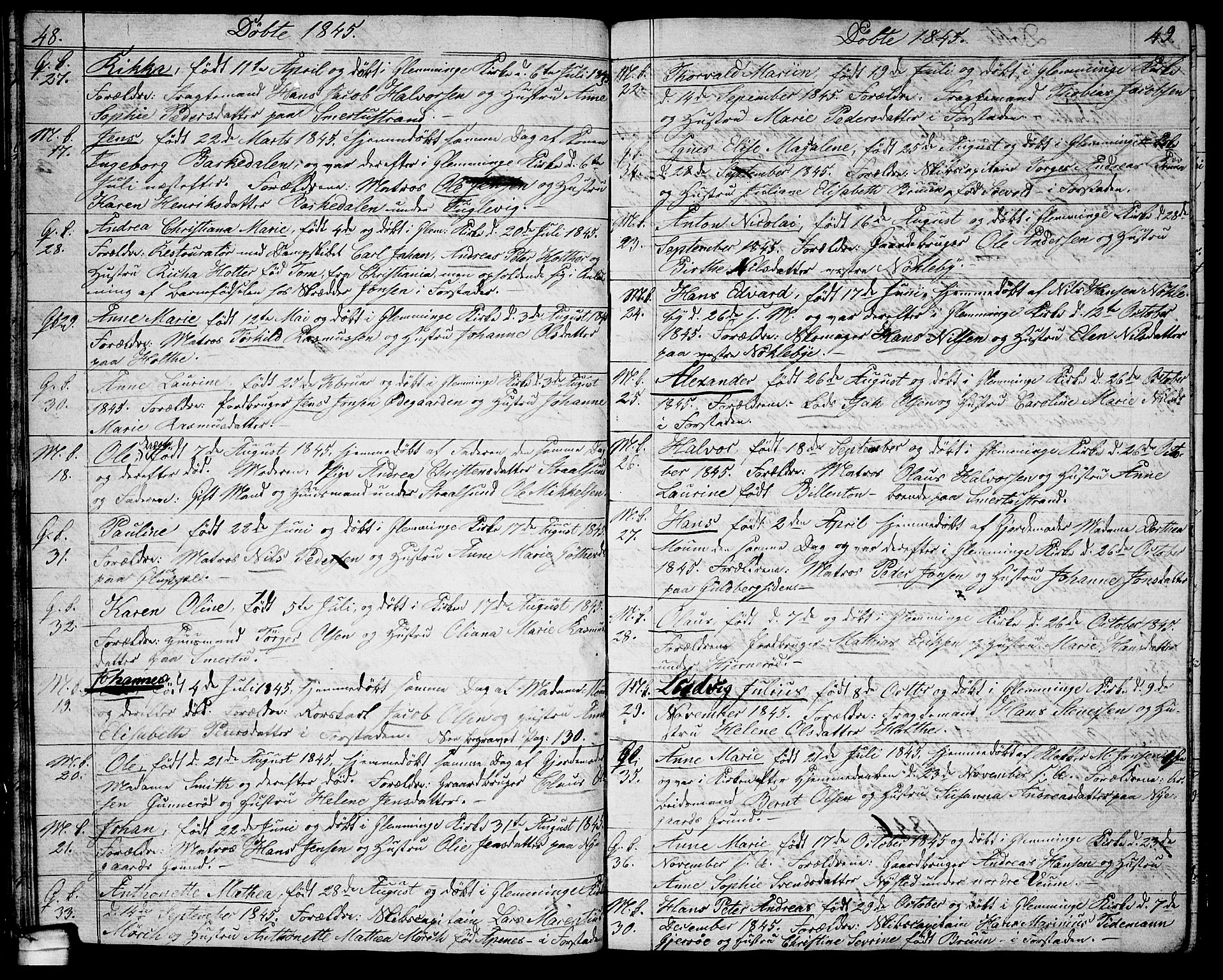 Glemmen prestekontor Kirkebøker, AV/SAO-A-10908/G/Ga/L0002: Parish register (copy) no. 2, 1838-1851, p. 48-49