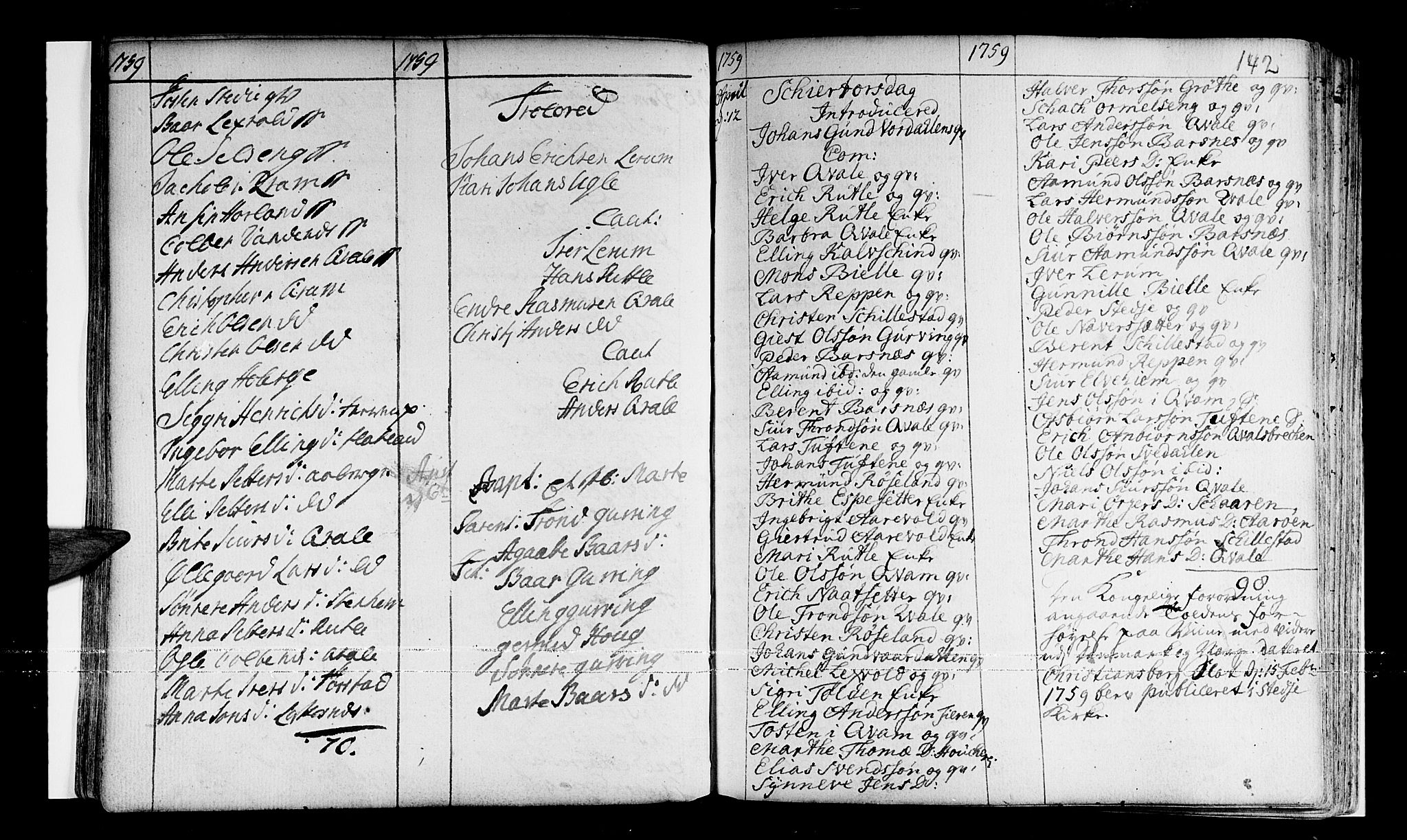 Sogndal sokneprestembete, AV/SAB-A-81301/H/Haa/Haaa/L0003: Parish register (official) no. A 3, 1747-1768, p. 142