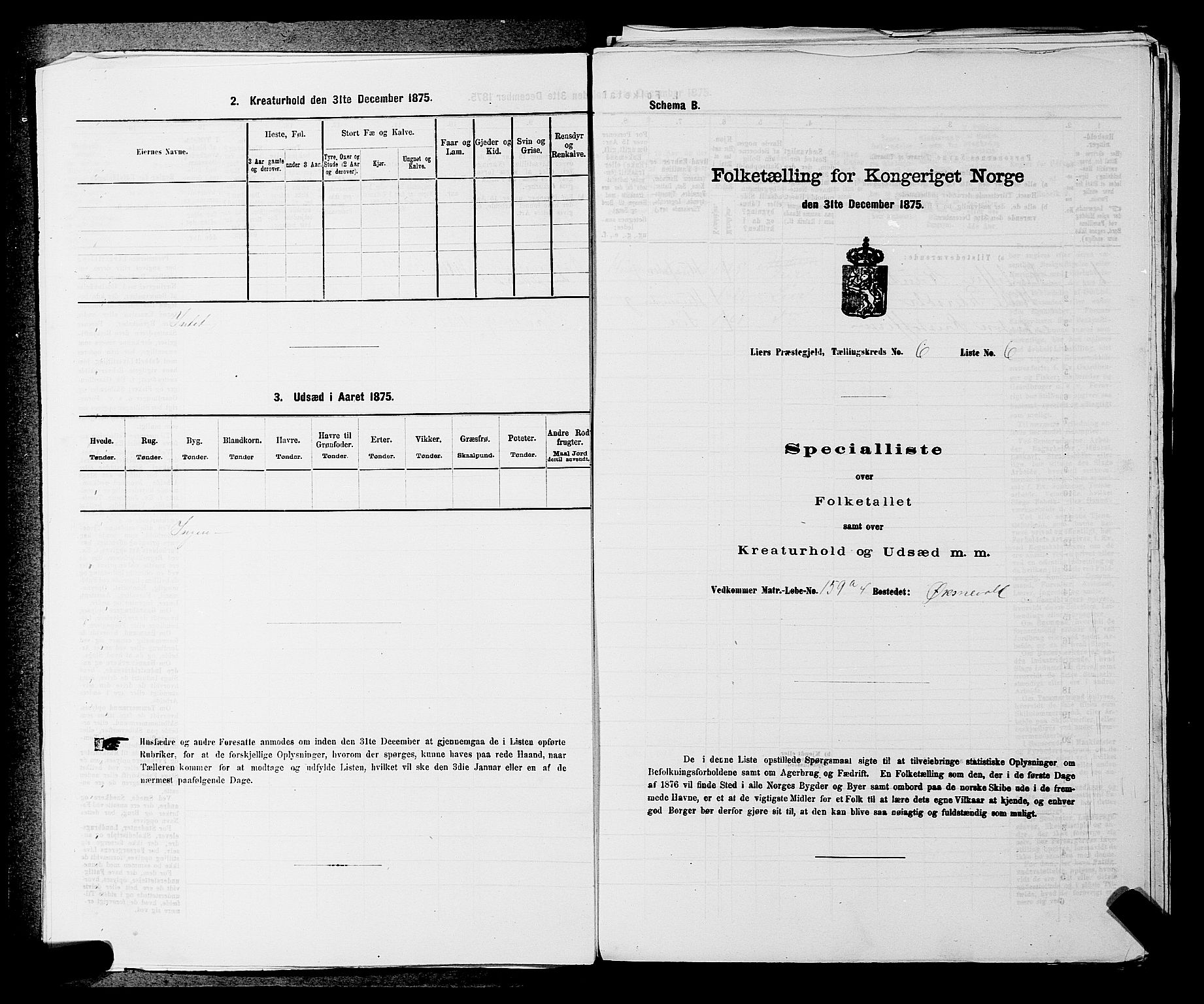 SAKO, 1875 census for 0626P Lier, 1875, p. 949