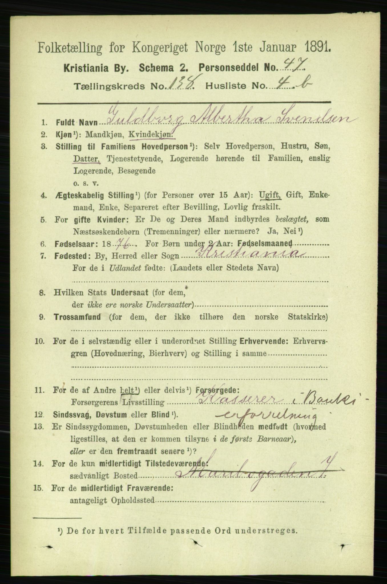 RA, 1891 census for 0301 Kristiania, 1891, p. 76589