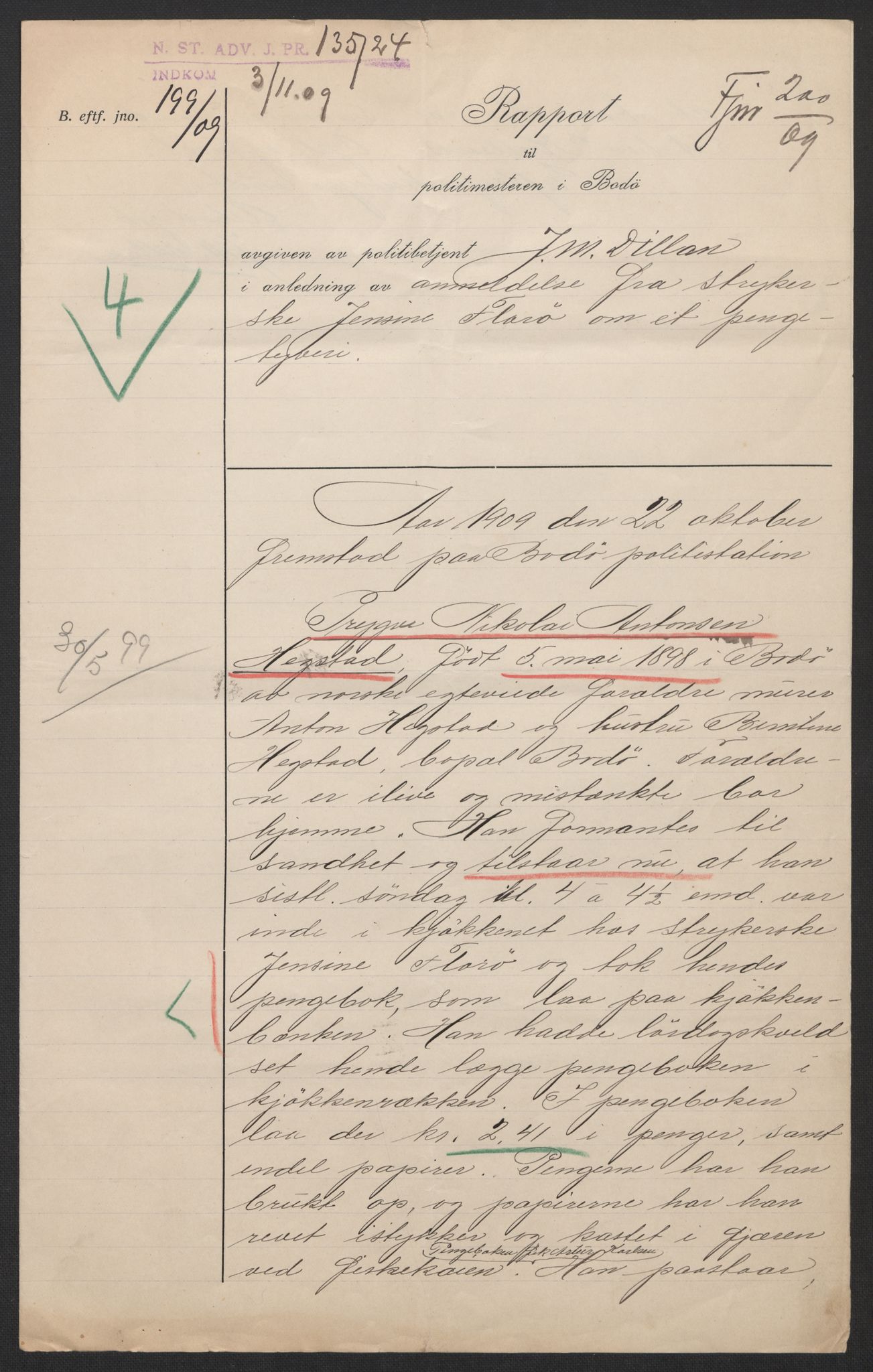 Falstad skolehjem, AV/RA-S-1676/E/Eb/L0009: Elevmapper løpenr. 189-209, 1909-1916, p. 293