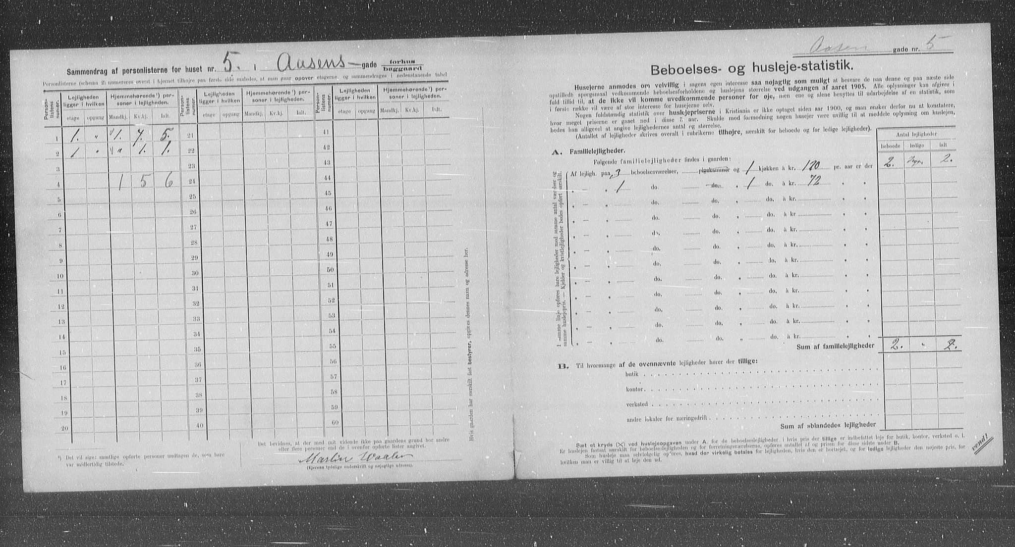 OBA, Municipal Census 1905 for Kristiania, 1905, p. 68896