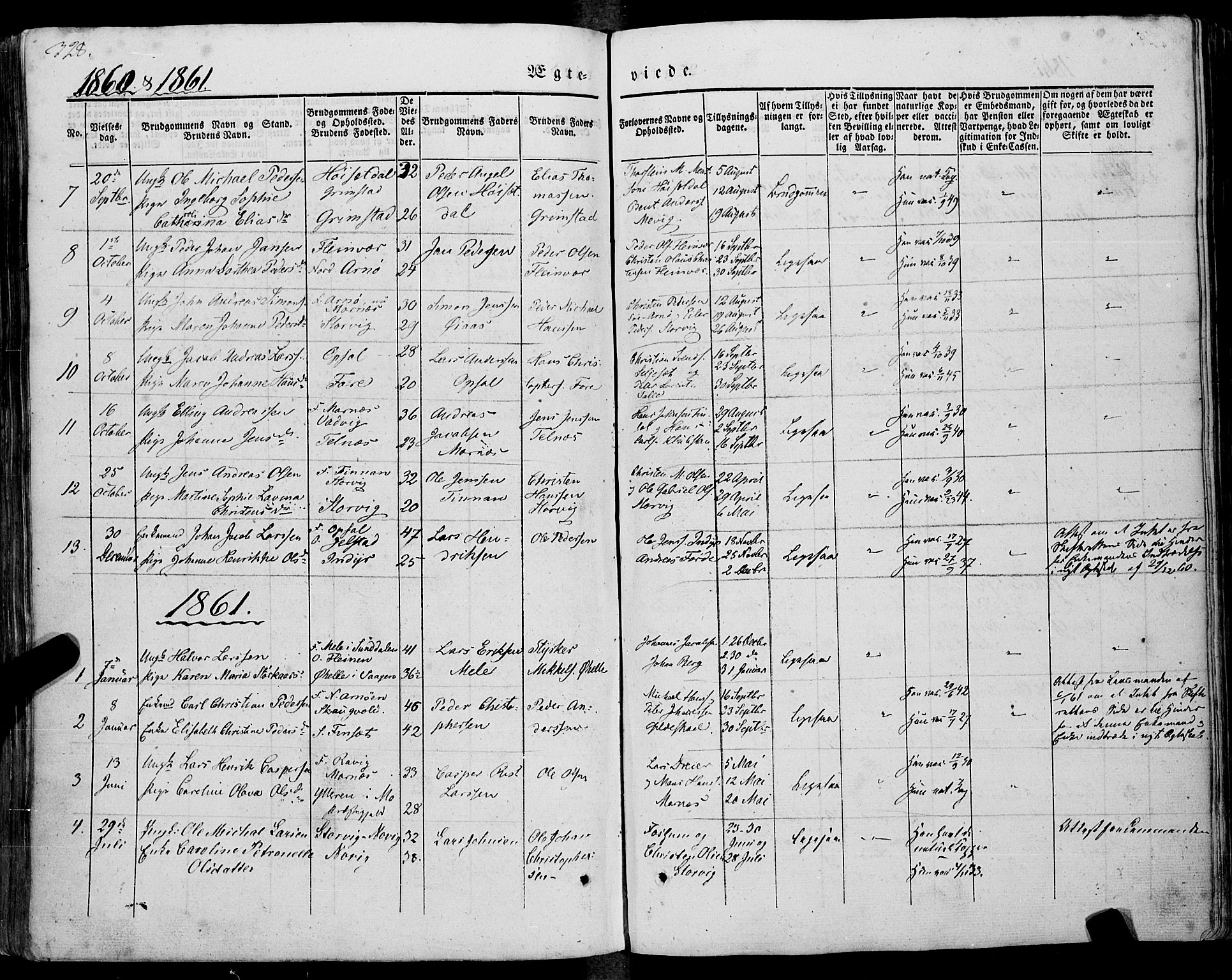 Ministerialprotokoller, klokkerbøker og fødselsregistre - Nordland, AV/SAT-A-1459/805/L0097: Parish register (official) no. 805A04, 1837-1861, p. 328