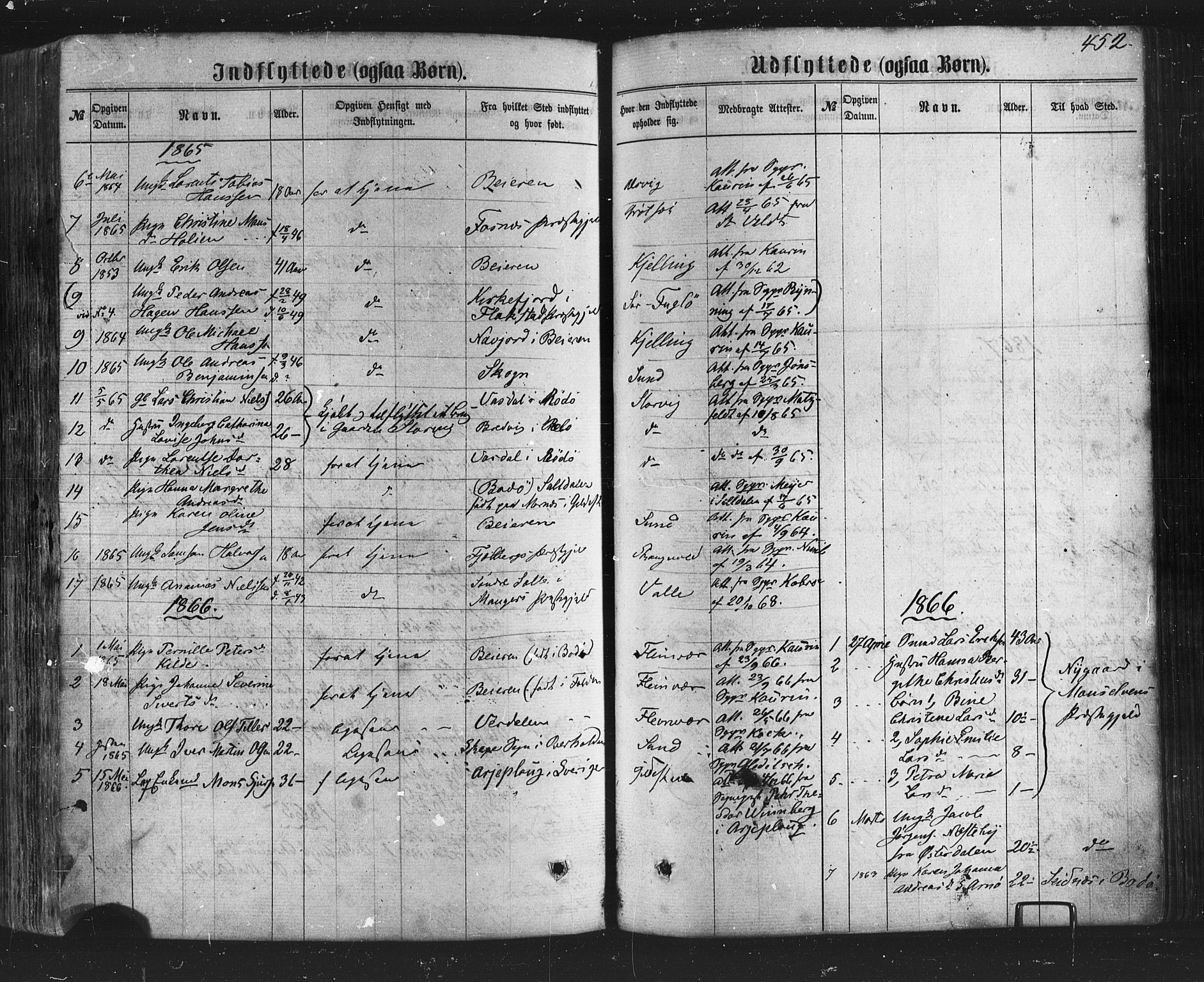 Ministerialprotokoller, klokkerbøker og fødselsregistre - Nordland, SAT/A-1459/805/L0098: Parish register (official) no. 805A05, 1862-1879, p. 452