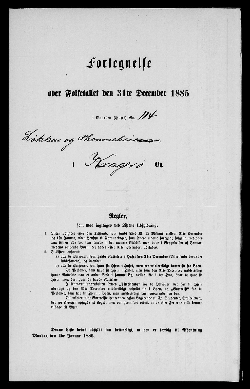 SAKO, 1885 census for 0801 Kragerø, 1885, p. 877