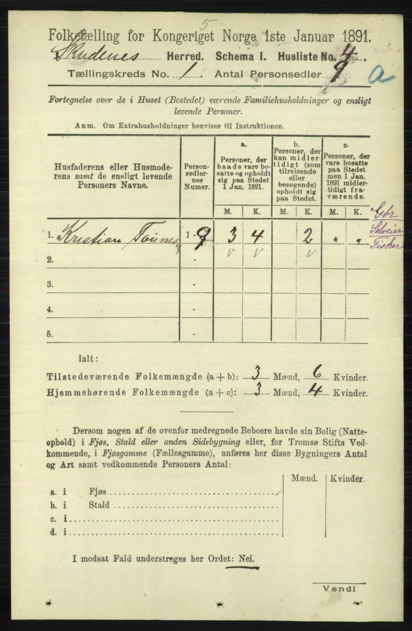 RA, 1891 census for 1150 Skudenes, 1891, p. 28