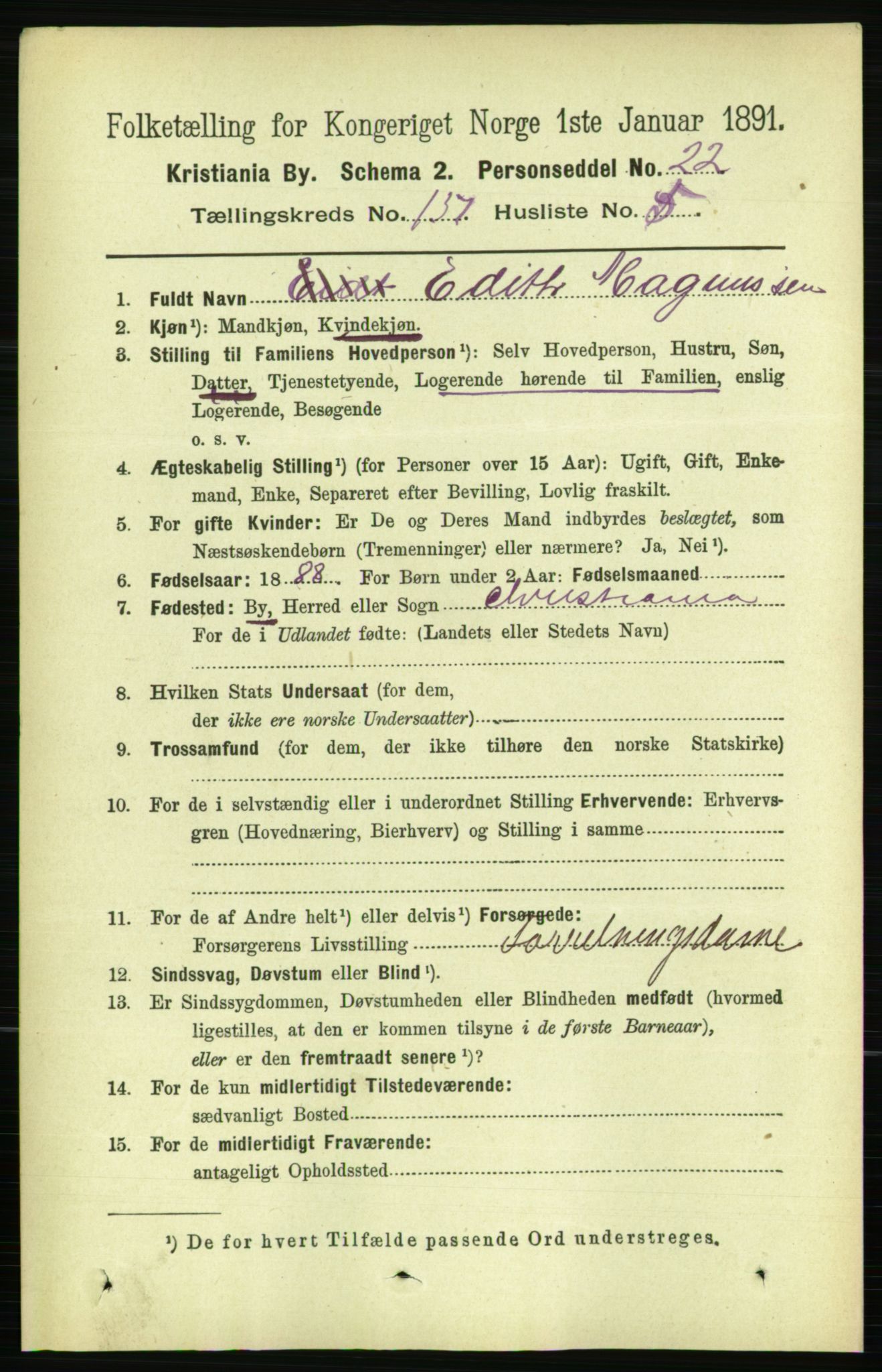 RA, 1891 census for 0301 Kristiania, 1891, p. 76420