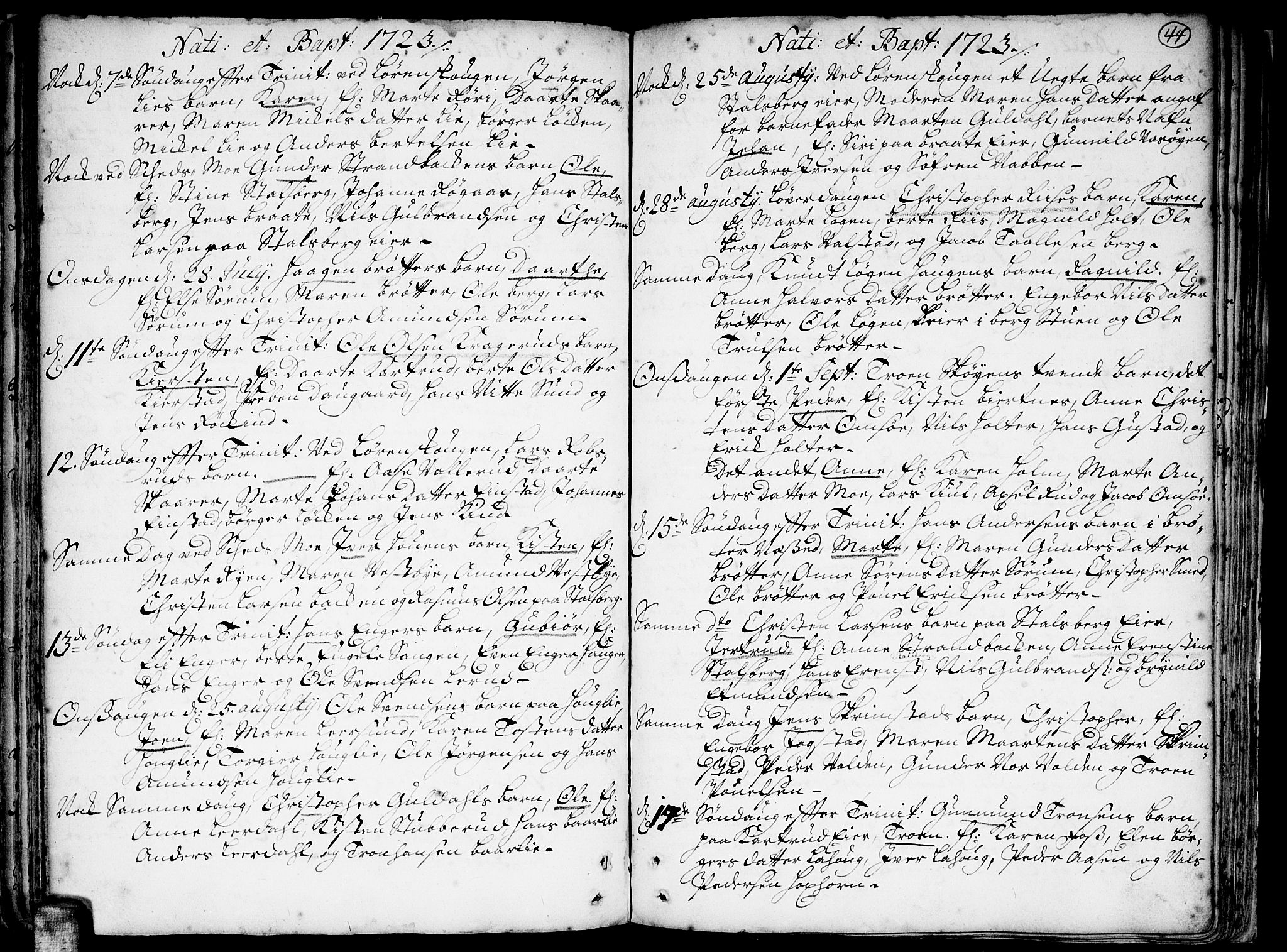 Skedsmo prestekontor Kirkebøker, SAO/A-10033a/F/Fa/L0002: Parish register (official) no. I 2, 1715-1727, p. 44