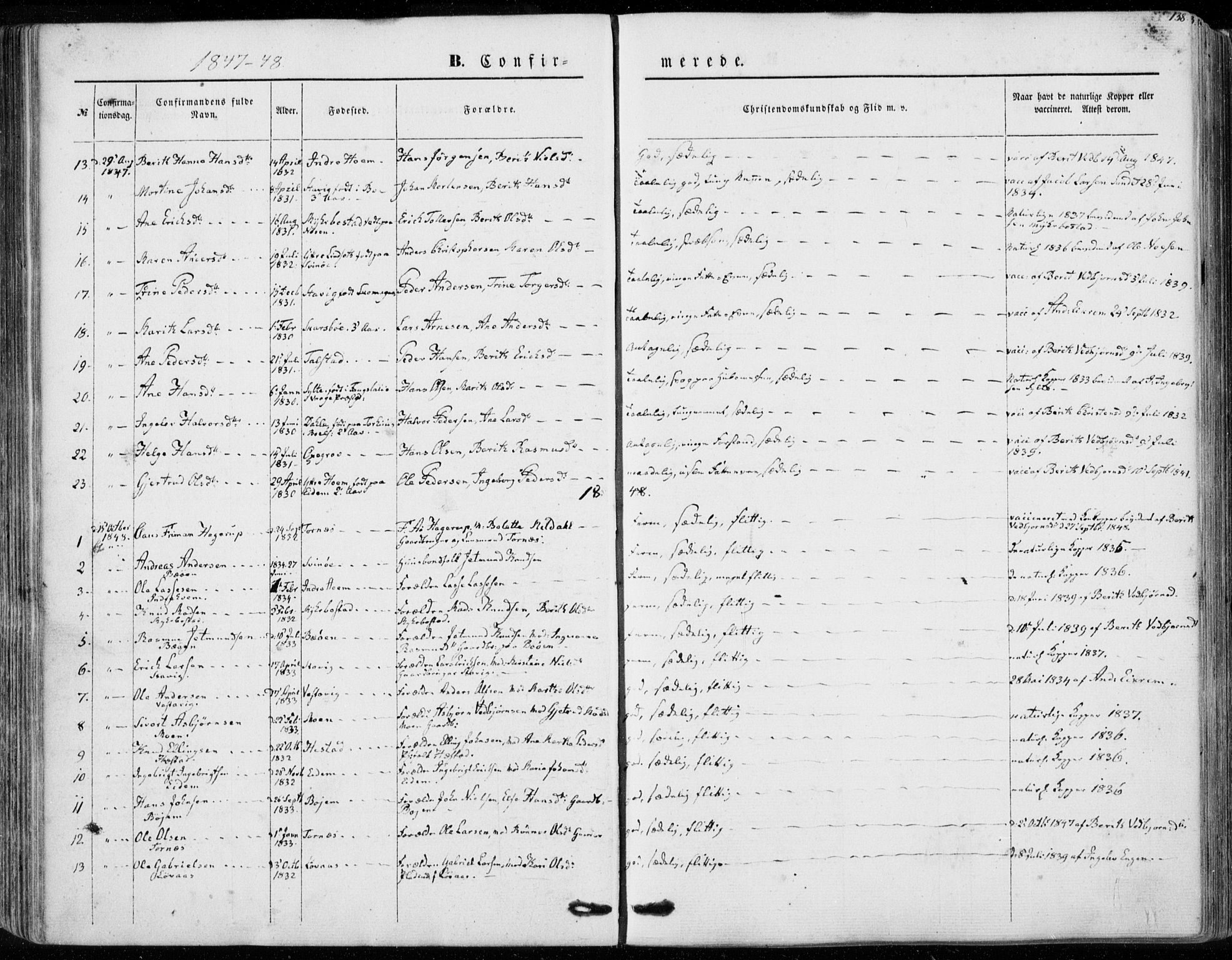 Ministerialprotokoller, klokkerbøker og fødselsregistre - Møre og Romsdal, SAT/A-1454/565/L0748: Parish register (official) no. 565A02, 1845-1872, p. 138